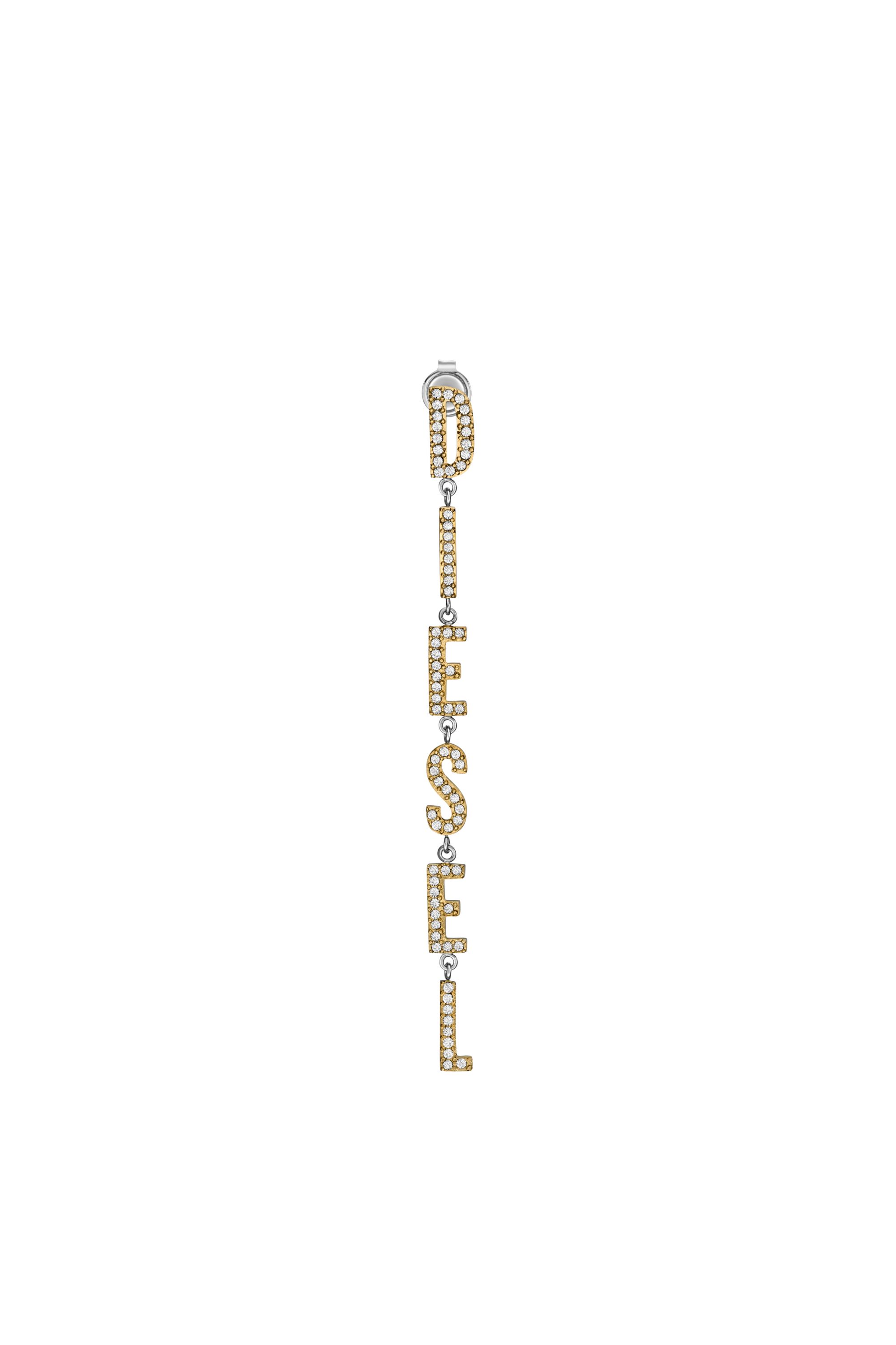 Diesel - DX1546931 JEWEL, Unisex's Two-Tone Stainless Steel Drop Earring in Silver/Gold - 2