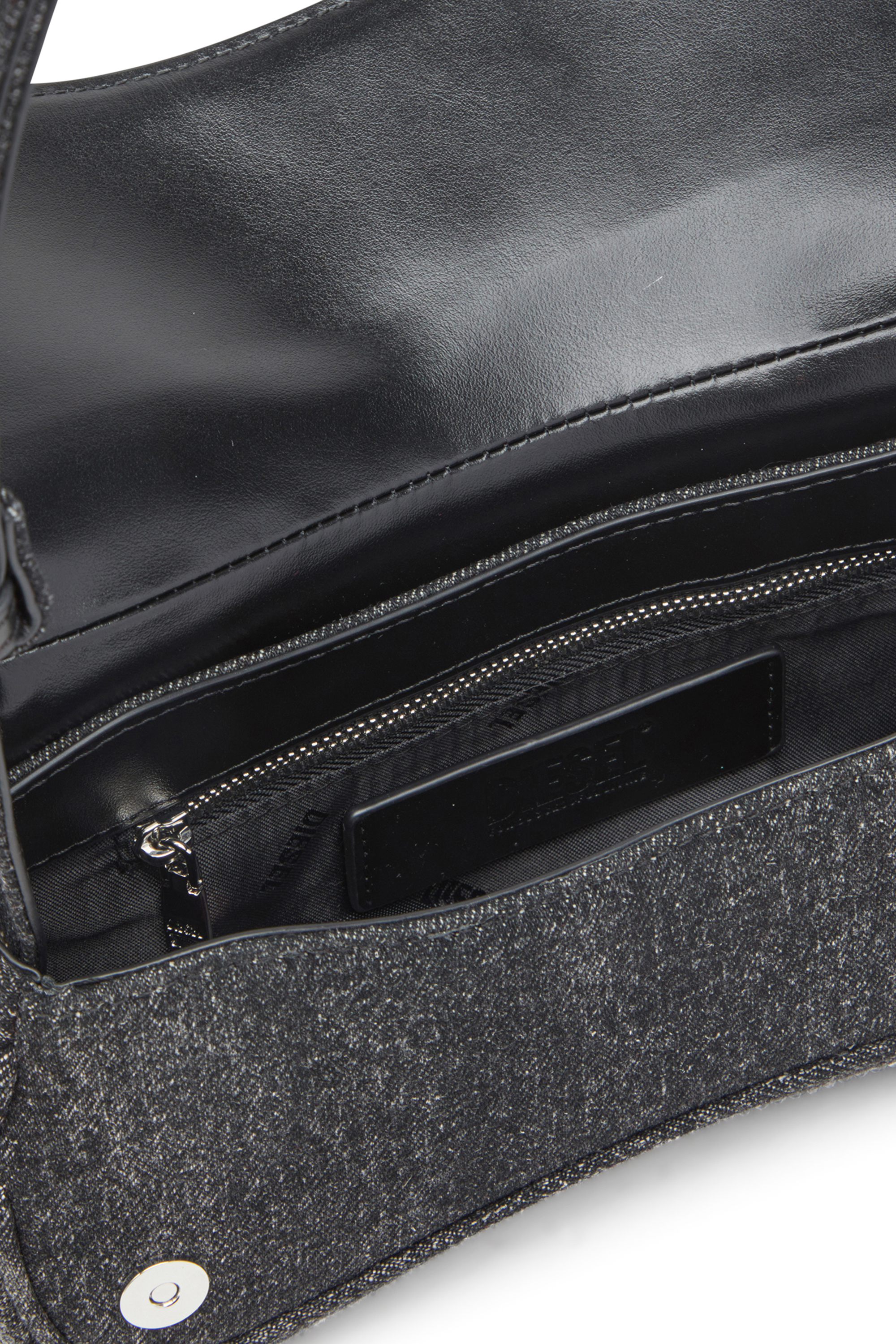 Diesel - PLAY CLUTCH, Woman's Play-Clutch in crystal denim in Black - 3