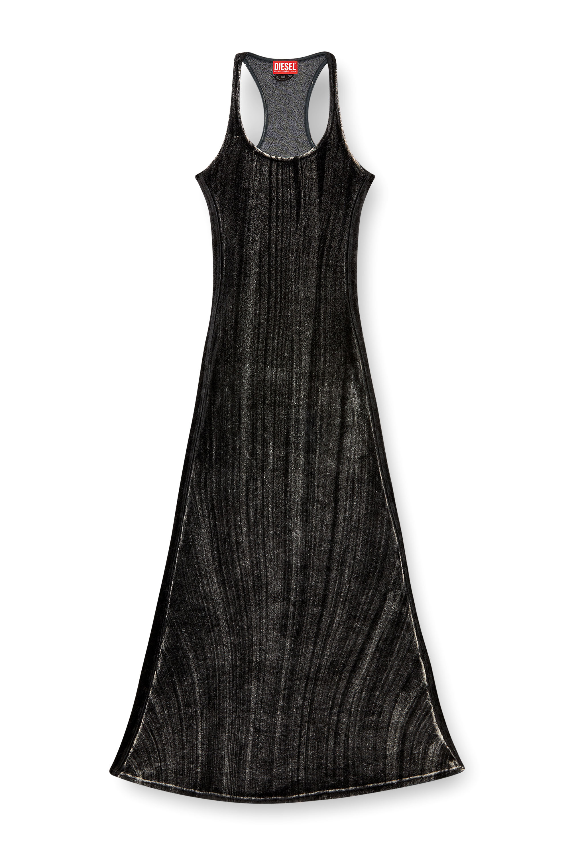 Diesel - D-VOG, Woman Long chenille dress with racerback in Black - Image 4