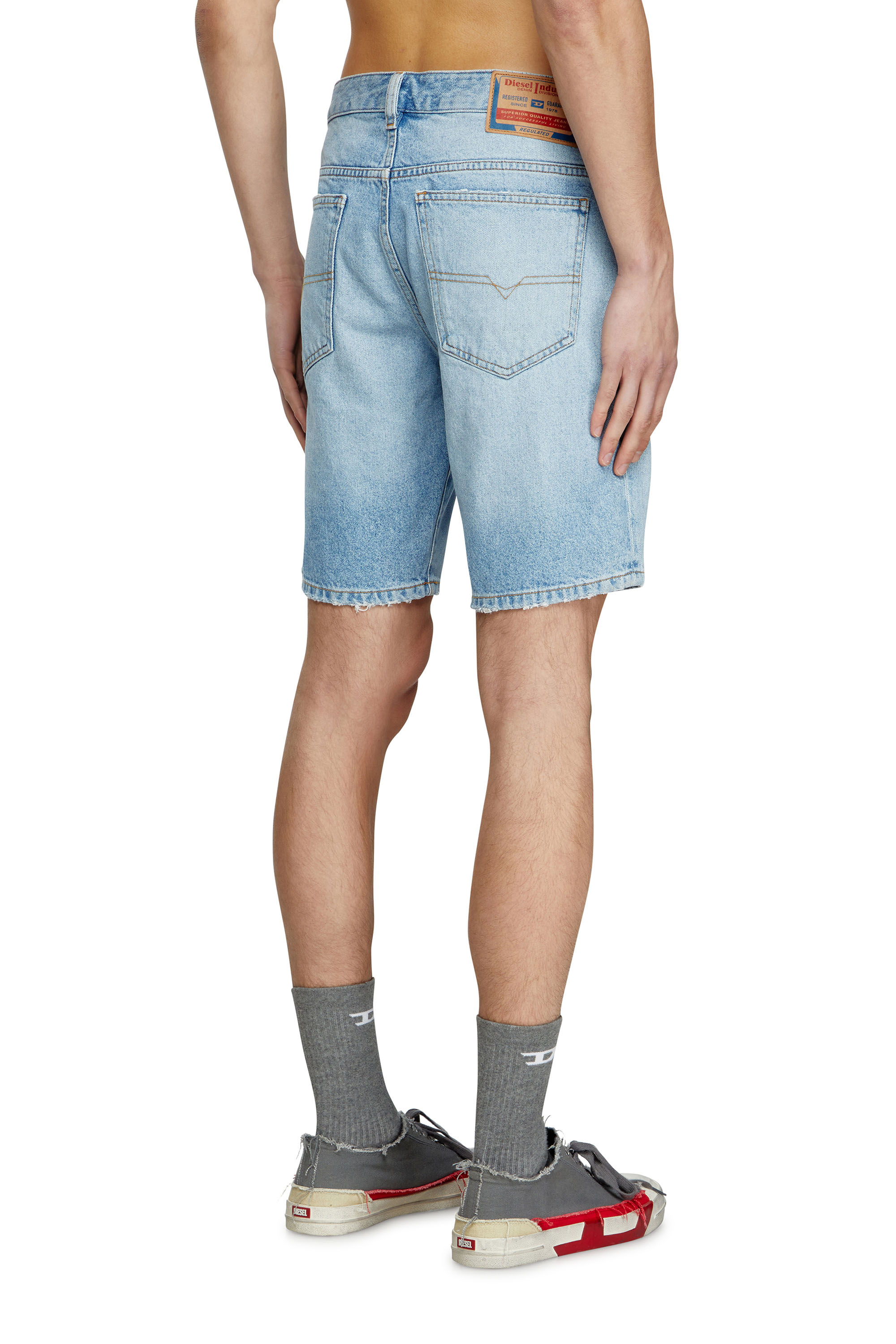 Diesel - D-FIN, Man's Slim denim shorts in Light Blue - 4