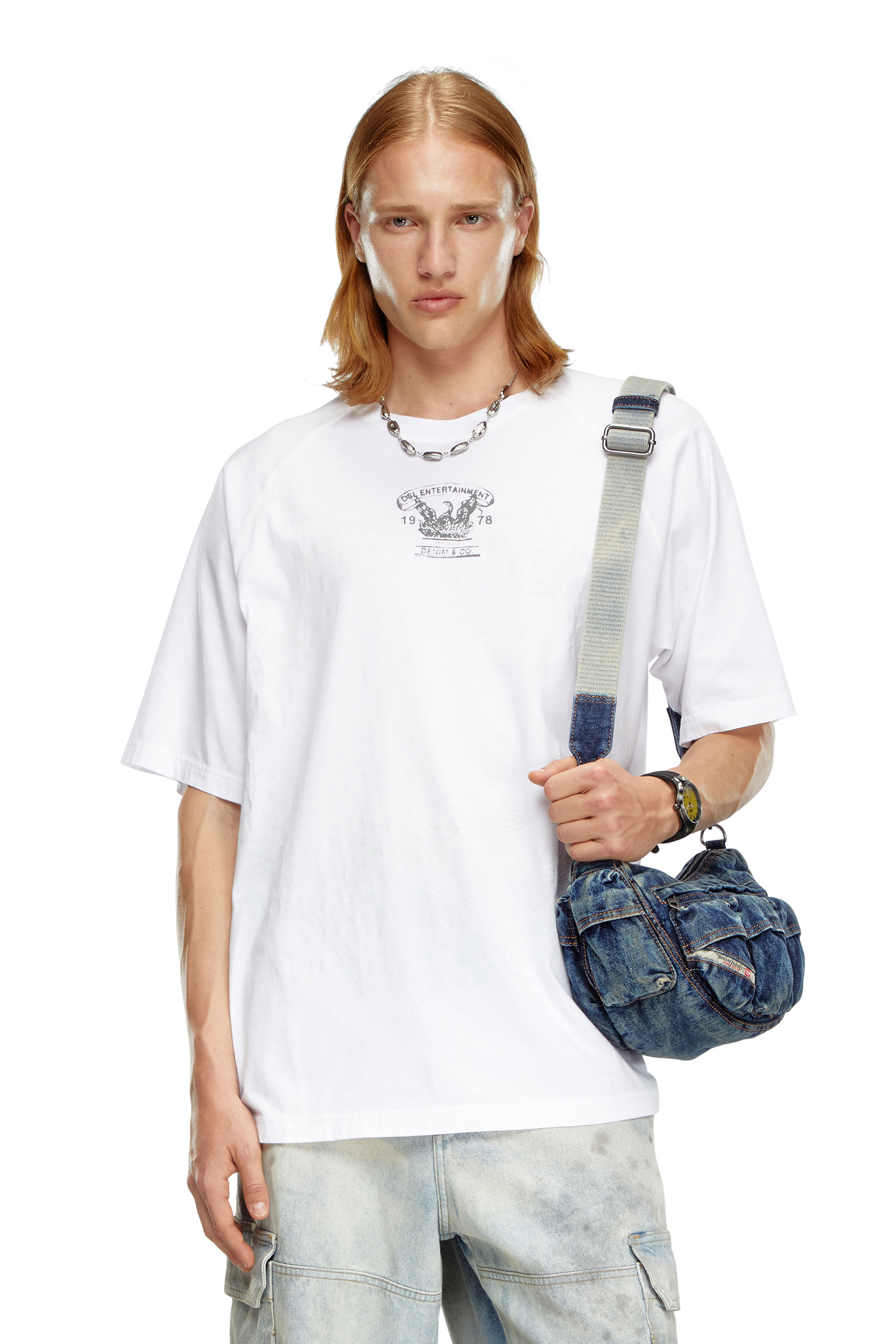 Diesel - T-ROXT-Q1, Man T-shirt with inside-out print in White - Image 1