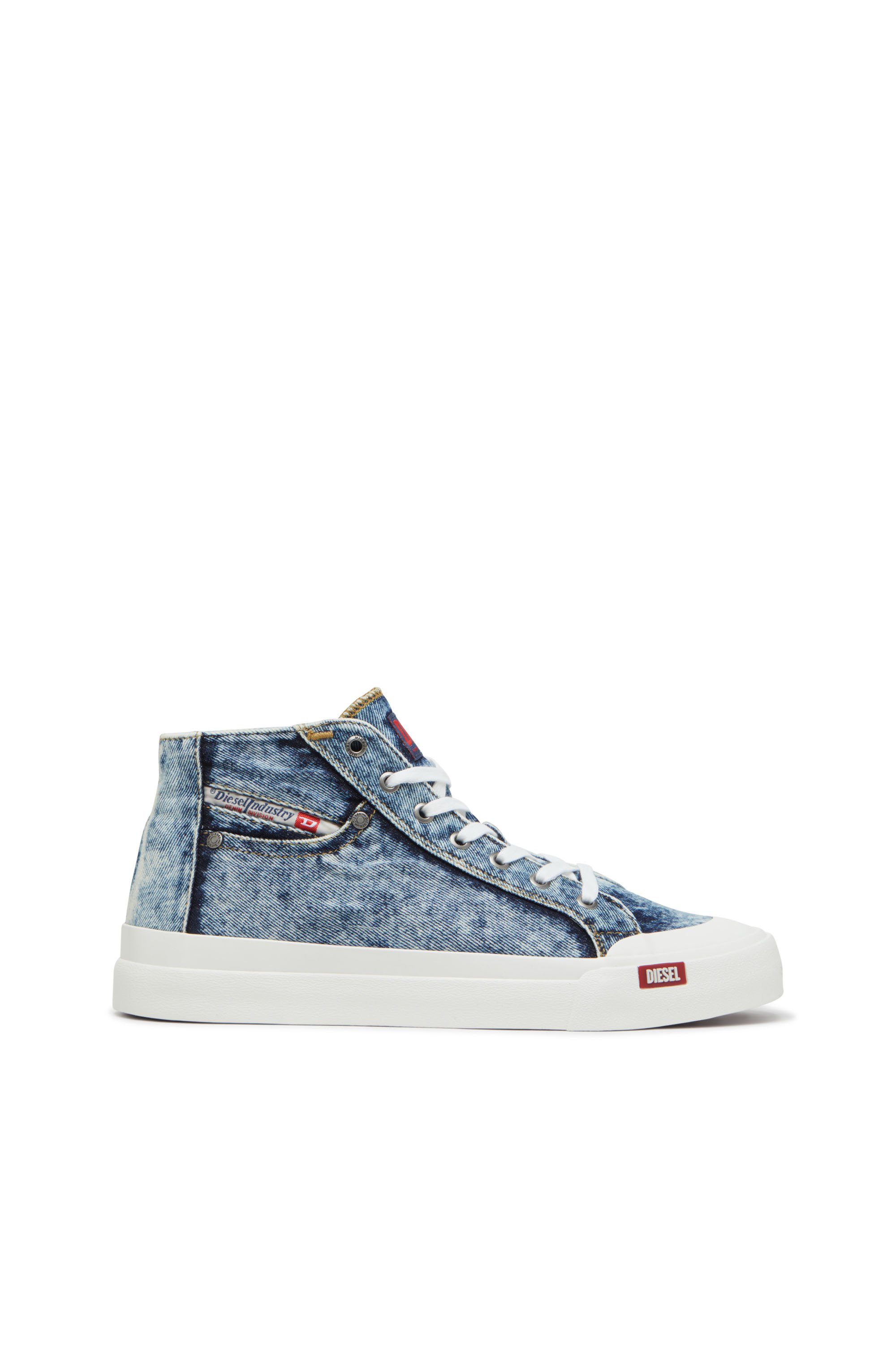 Diesel - S-ATHOS NMD MID, Man's S-Athos-High-top denim sneakers with pocket detail in Blue - 1