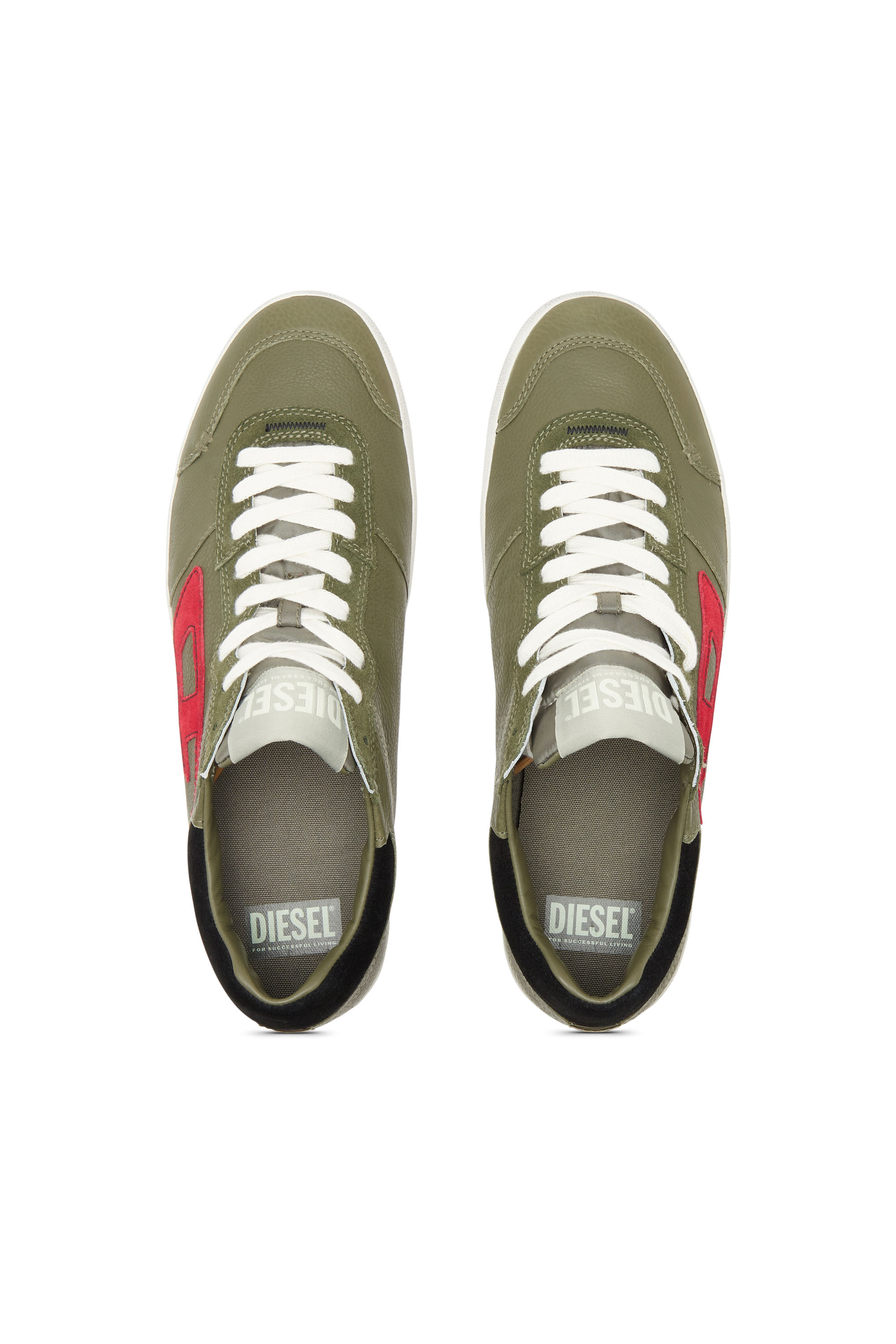 Diesel - S-LEROJI LOW, Man S-Leroji Low-Distressed sneakers in leather and suede in Green - Image 5