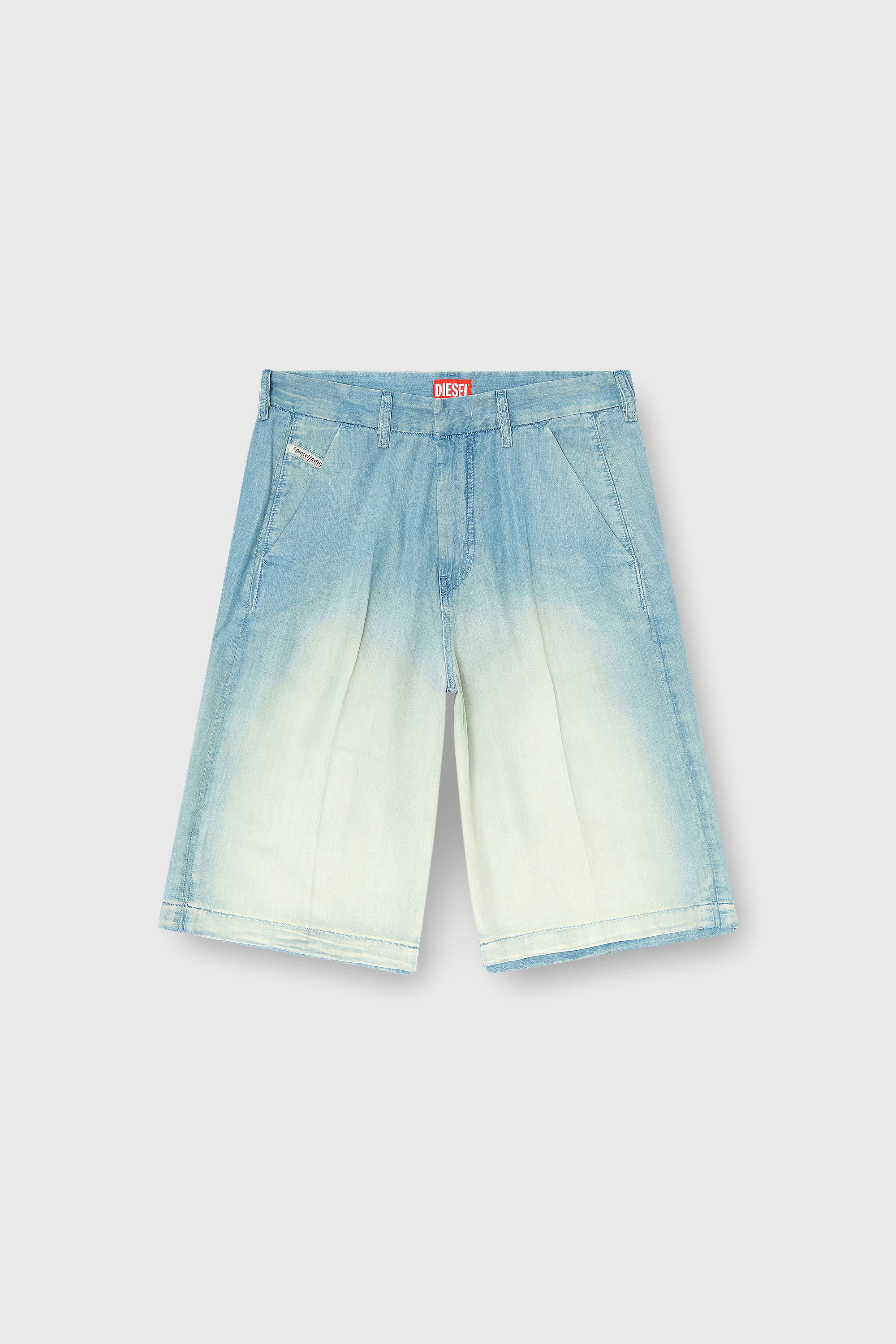 Diesel - D-TYLOR-SHORT-S, Man's Shorts in fluid overdyed denim in Light Blue - 2