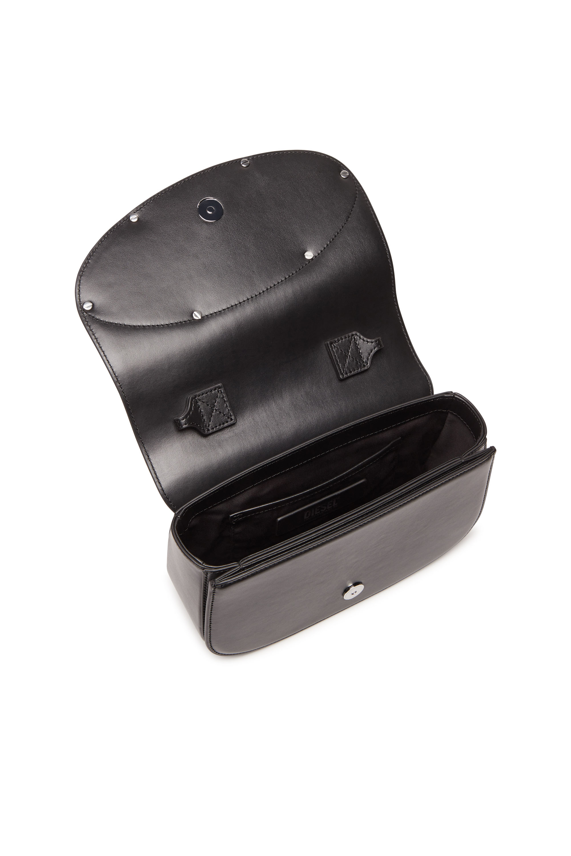 Diesel - 1DR M, Woman's 1DR M-Iconic medium shoulder bag in leather in Black - 3