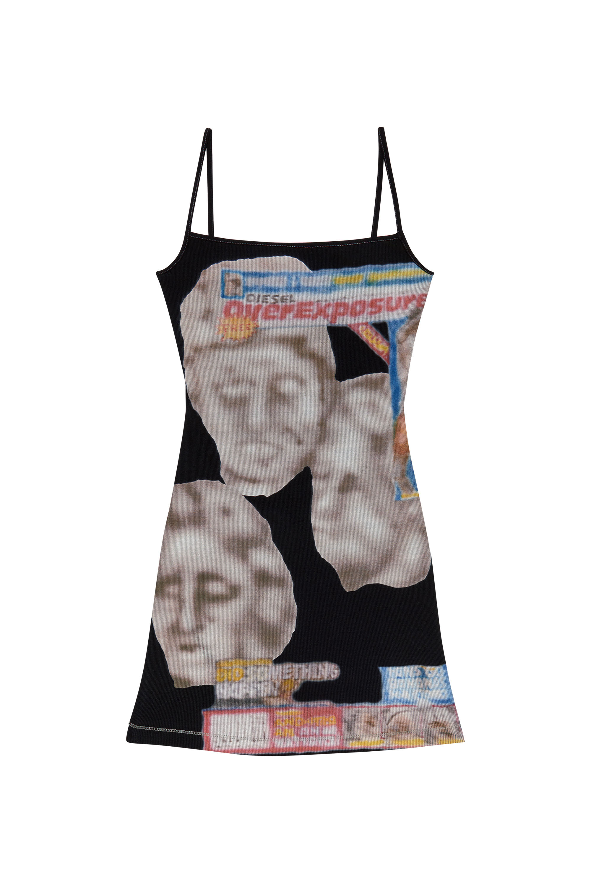 Diesel - D-HOPY-N1, Woman's Short bodycon dress with graphic prints in Black - 2