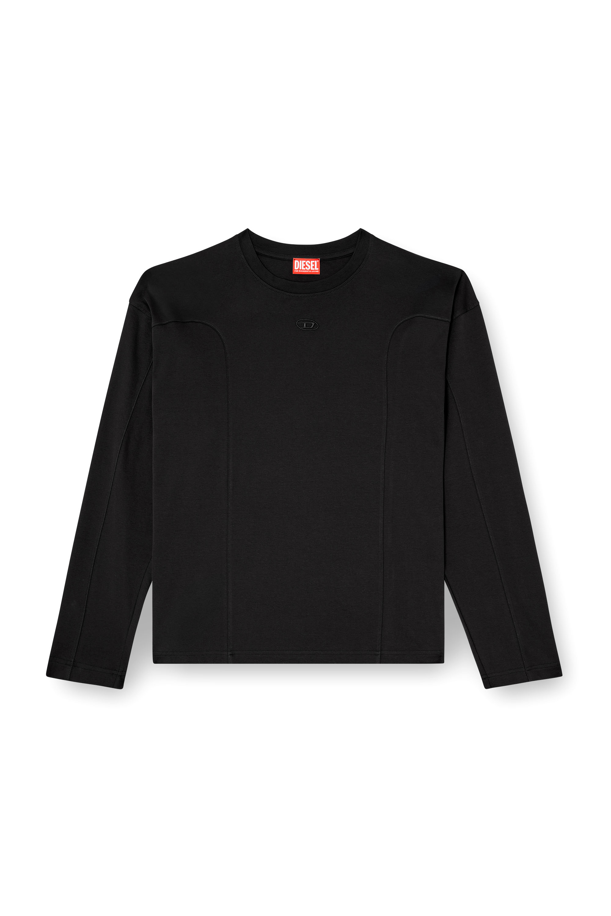Diesel - T-BOXT-LS-INT, Man's Long-sleeve T-shirt with panels in Black - 3