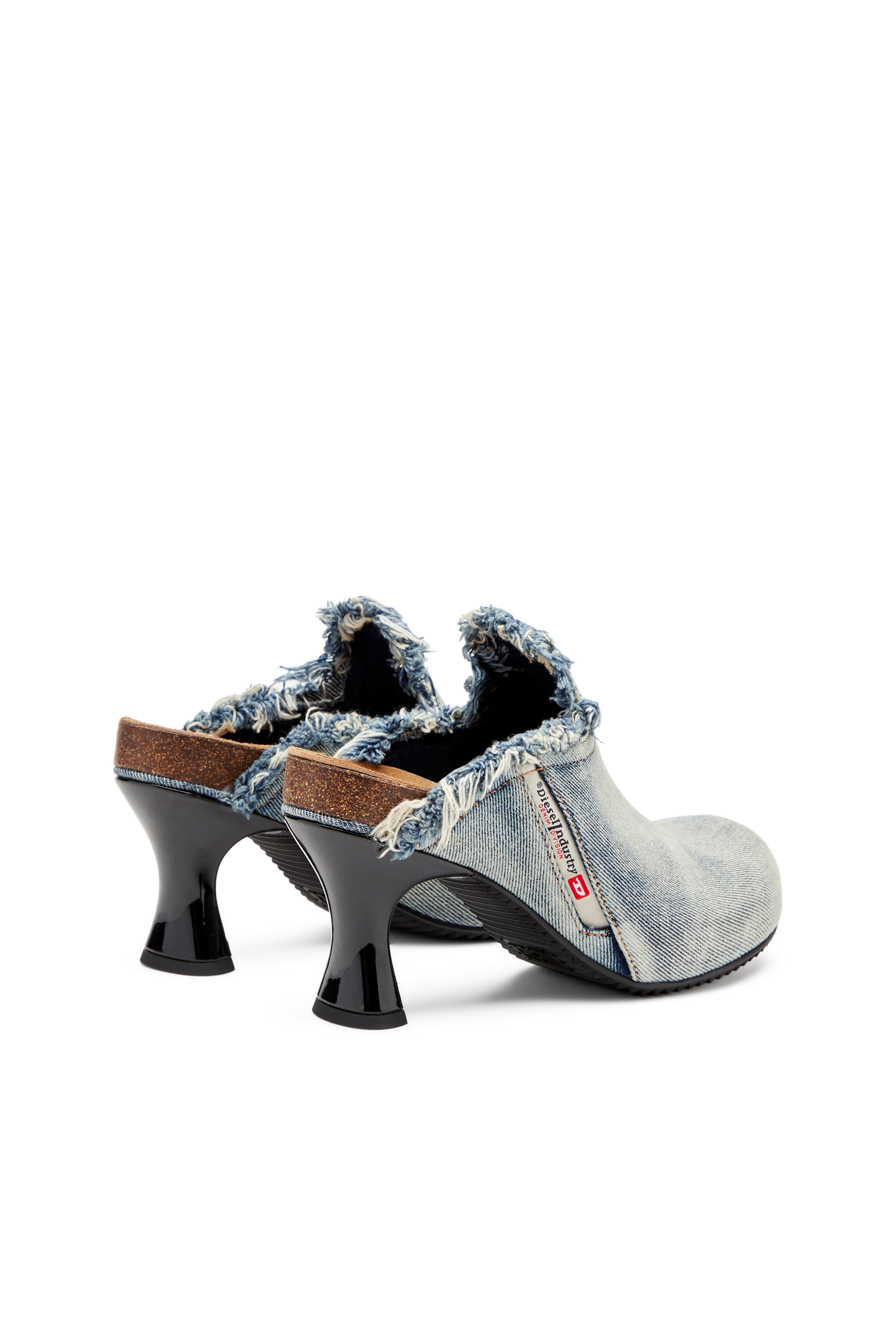 D-WOODSTOCK ML W, Light Blue Diesel - D-WOODSTOCK ML W, Woman's D-Woodstock-Frayed denim mules in Light Blue - 3