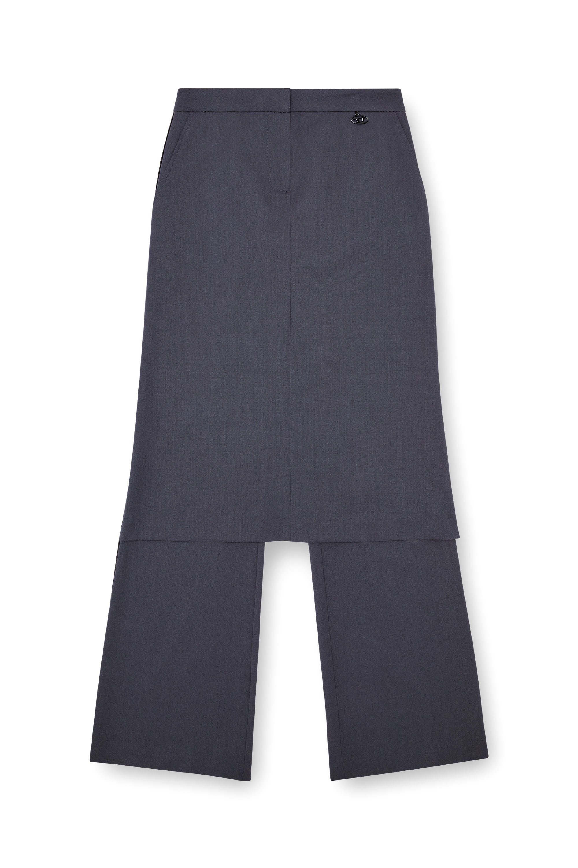 Diesel - P-EARL, Woman Hybrid skirt-pants in wool blend in Grey - Image 5