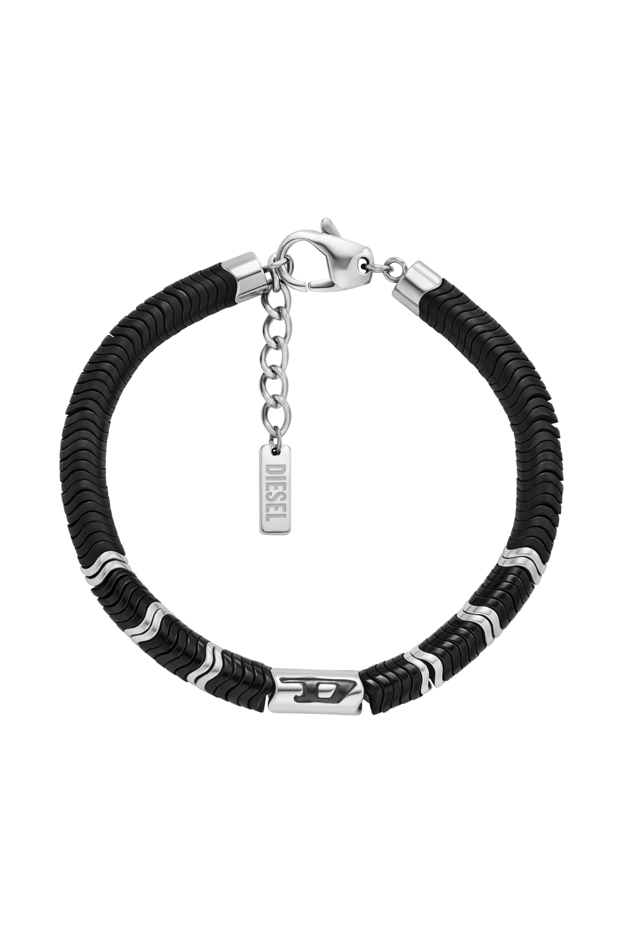 Diesel - DX1574931 JEWEL, Unisex's Hematite Beaded Bracelet in Black - 1