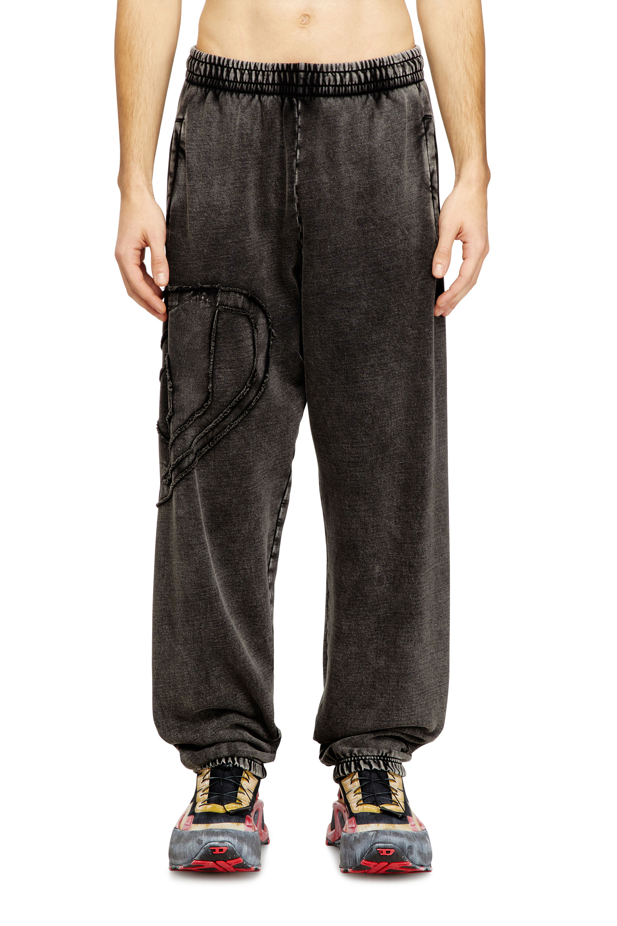 Diesel - P-MARKY-DEN, Man's Organic cotton sweatpants with Oval D patch in null - 3