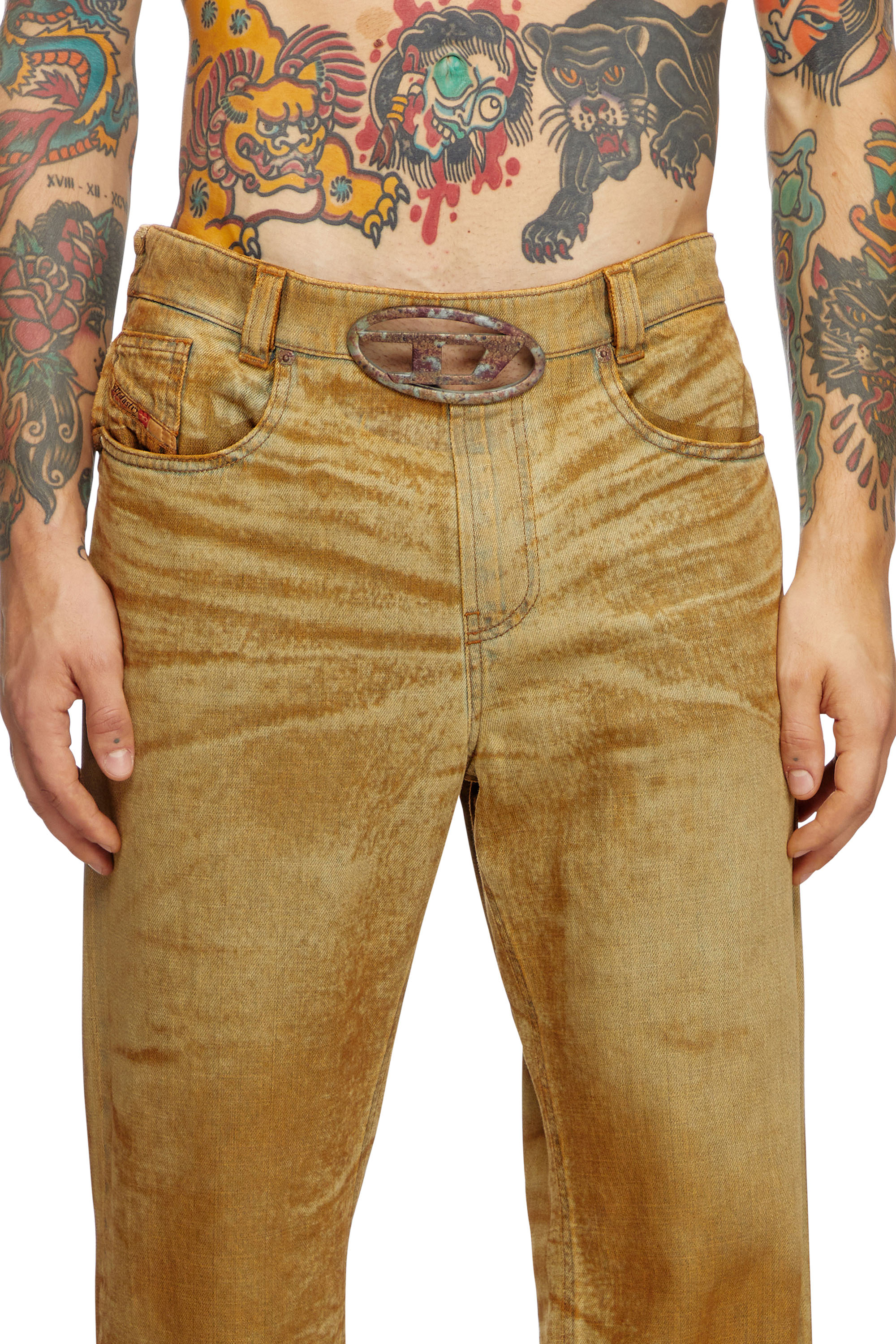 Diesel - Man Straight Jeans 2010 D-Macs 0AJET, Light Brown - Image 4