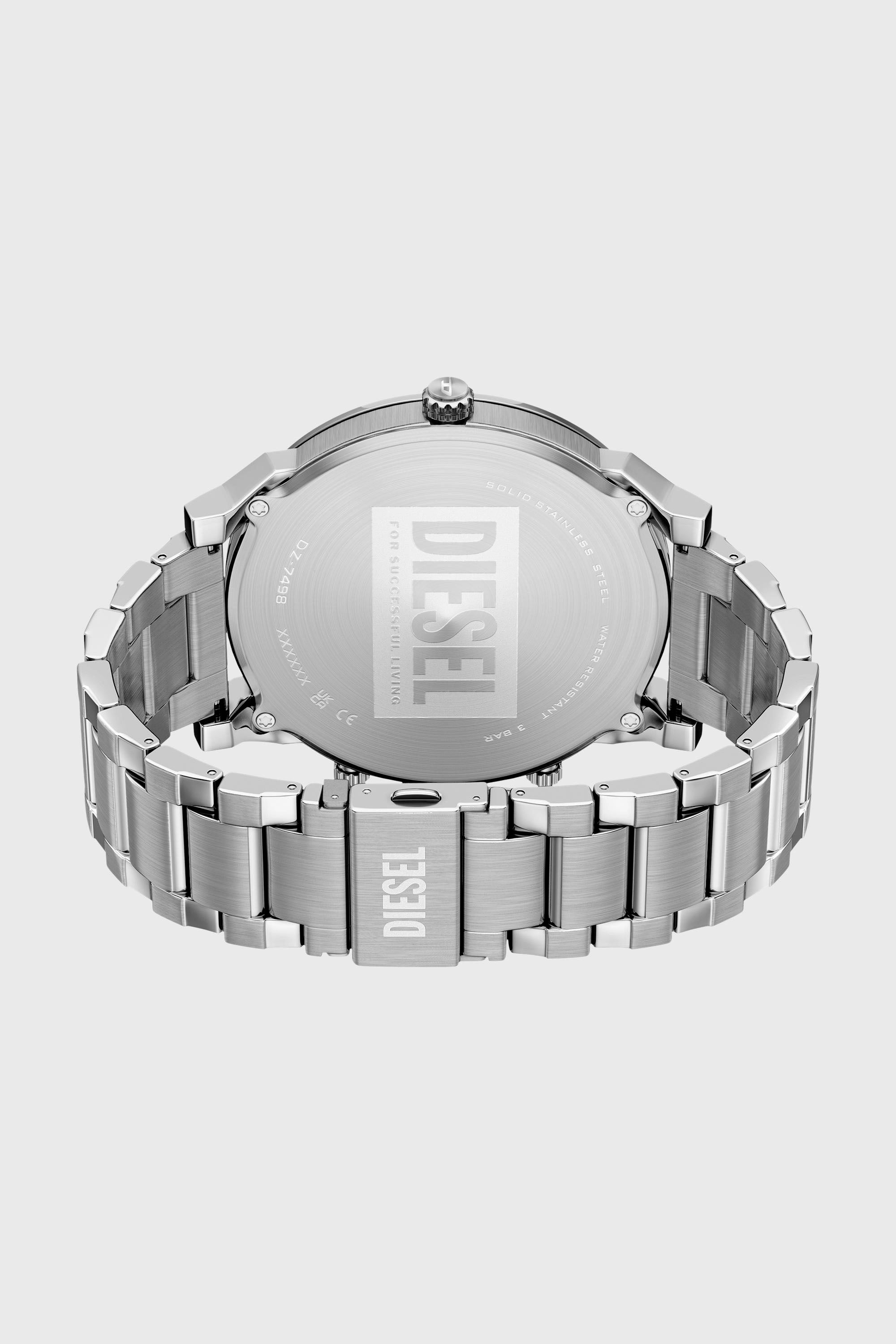 Diesel - DZ7498 WATCH, Man's Mr. Daddy Slim date stainless steel watch in Silver - 4
