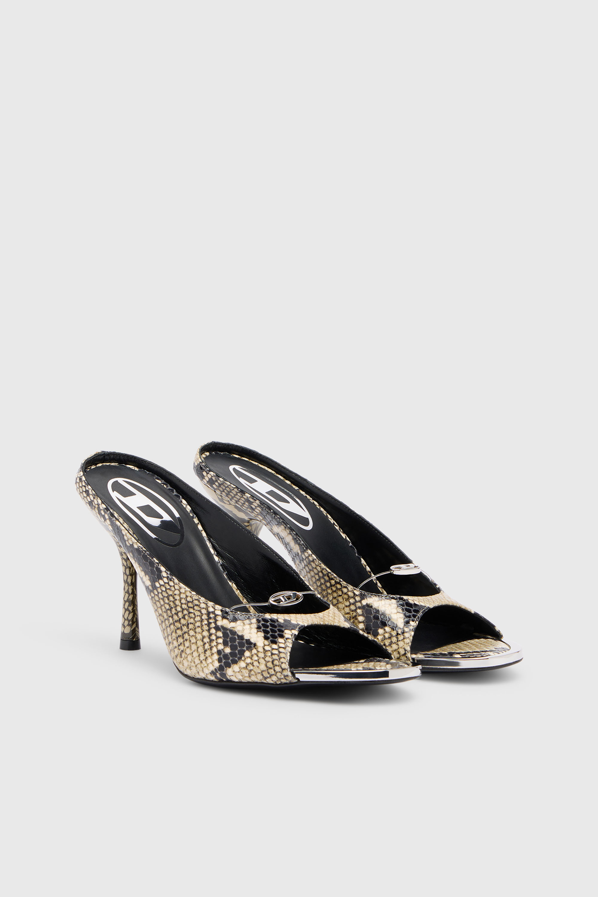 Diesel - D-DIAM'S SA 90, Woman's D-Diam's-High leather mule with floating Oval D in Multicolor - 2