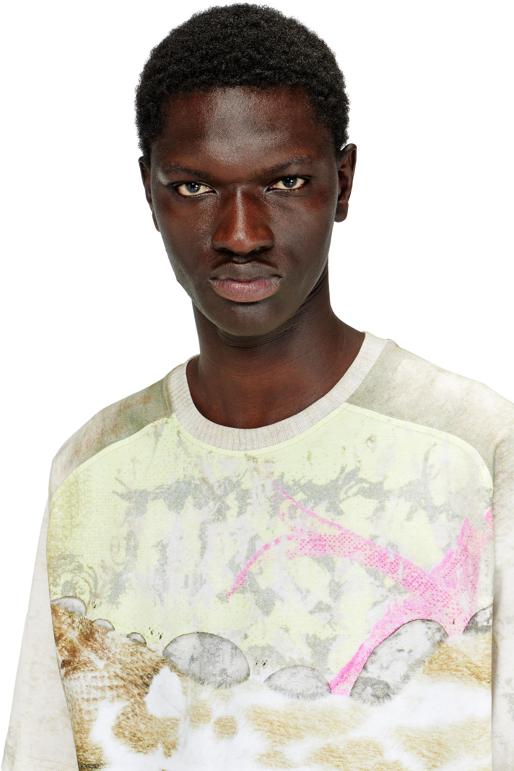 Diesel - T-CLINT, Man's T-shirt with animal print in Grey - 5
