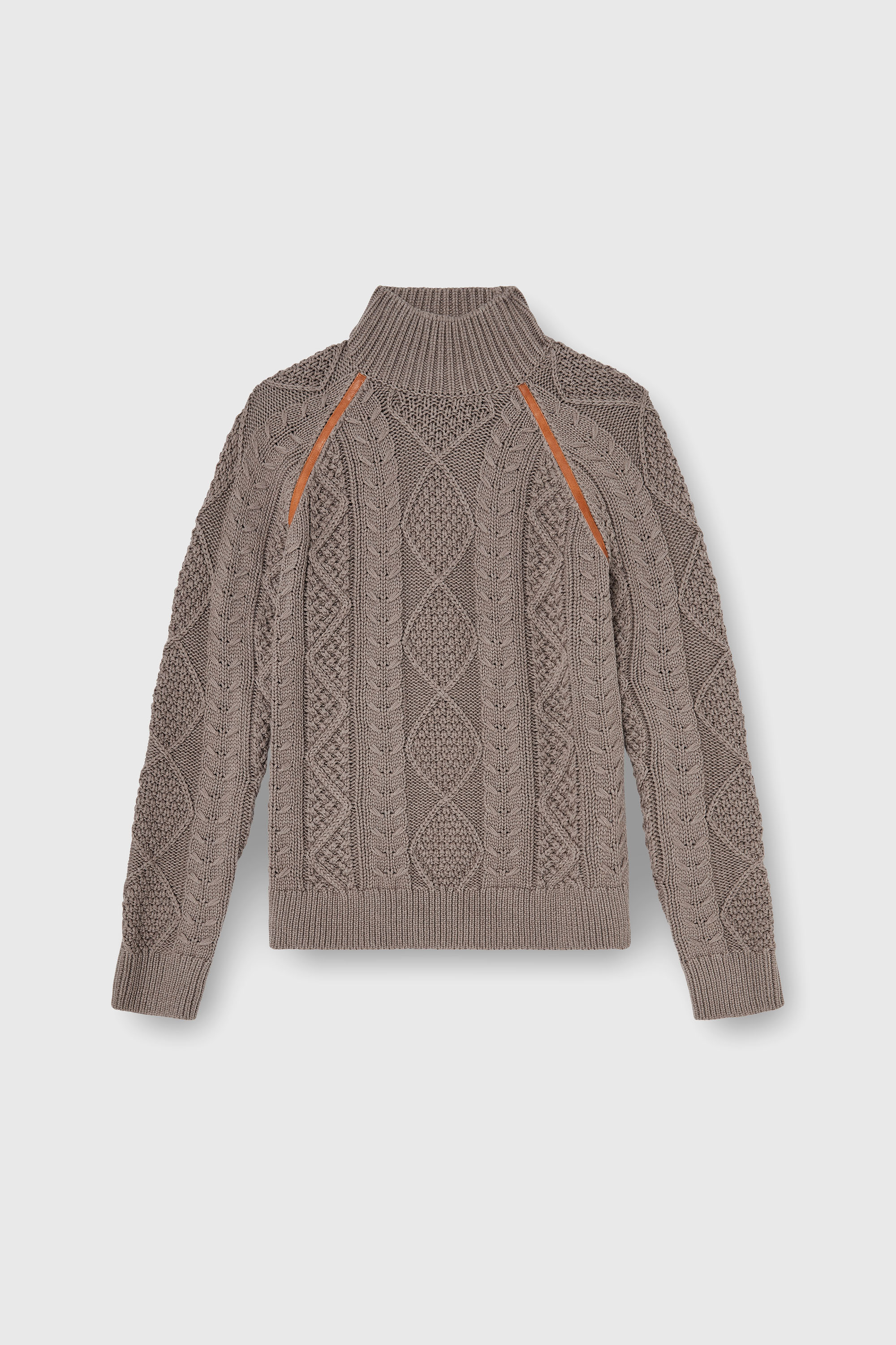 Diesel - K-INOME, Man's Turtleneck jumper in cable knit in Grey - 2