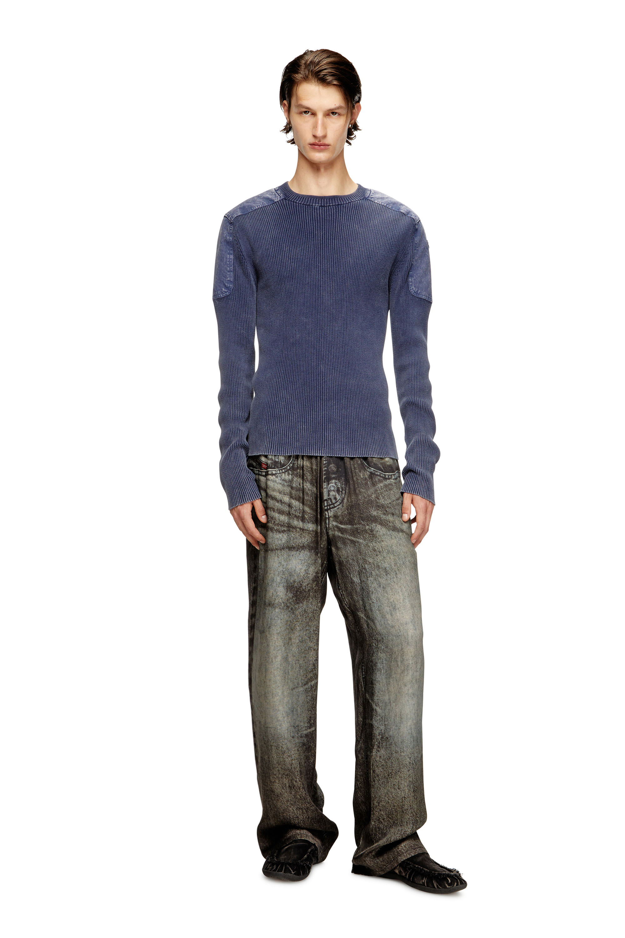 Diesel - K-MARTIN, Man's Jumper with contrast shoulder panels in null - 2