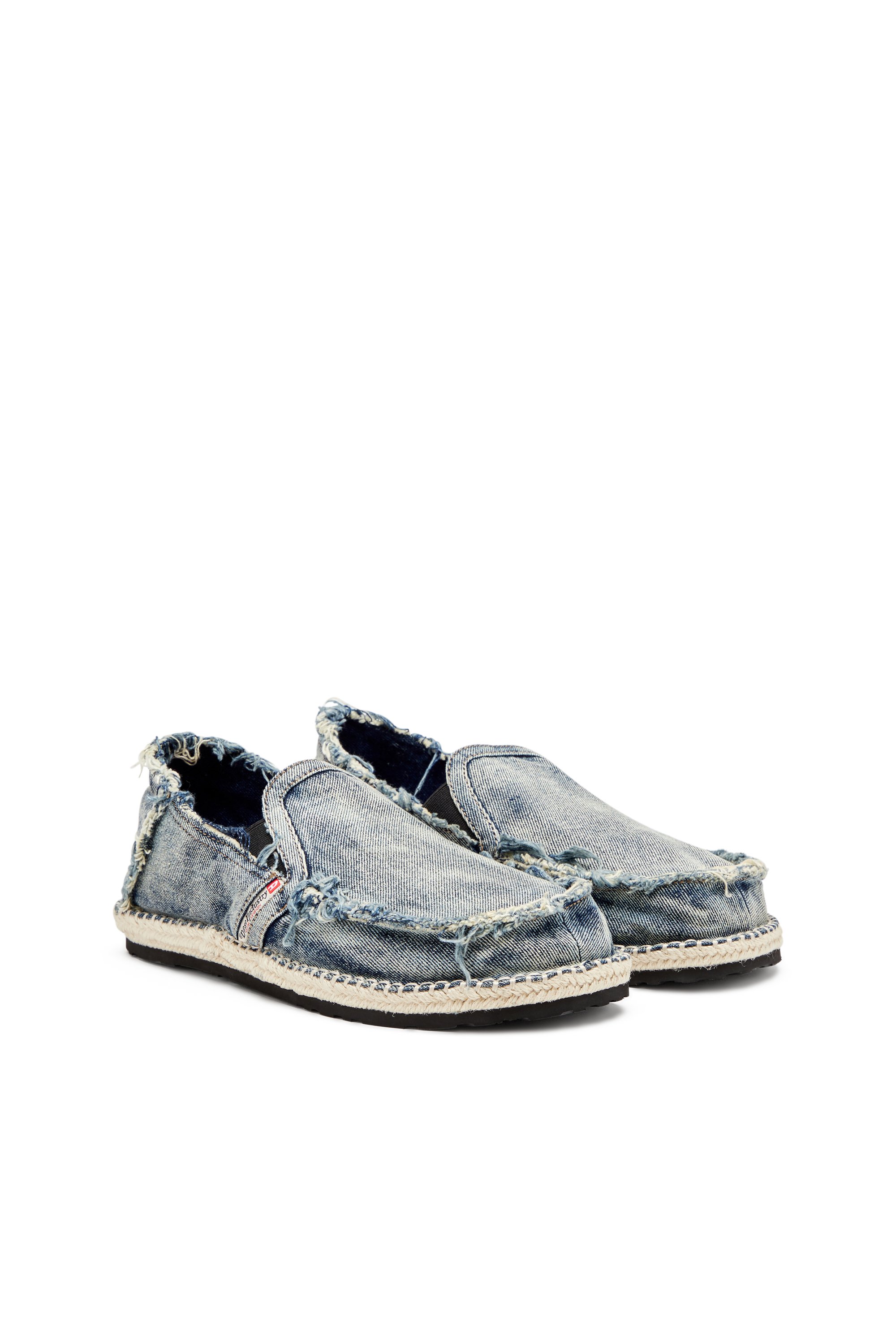 Diesel - D-LUKAS ESP, Man's D-Lukas-Espadrille loafers in distressed denim in Light Blue - 3