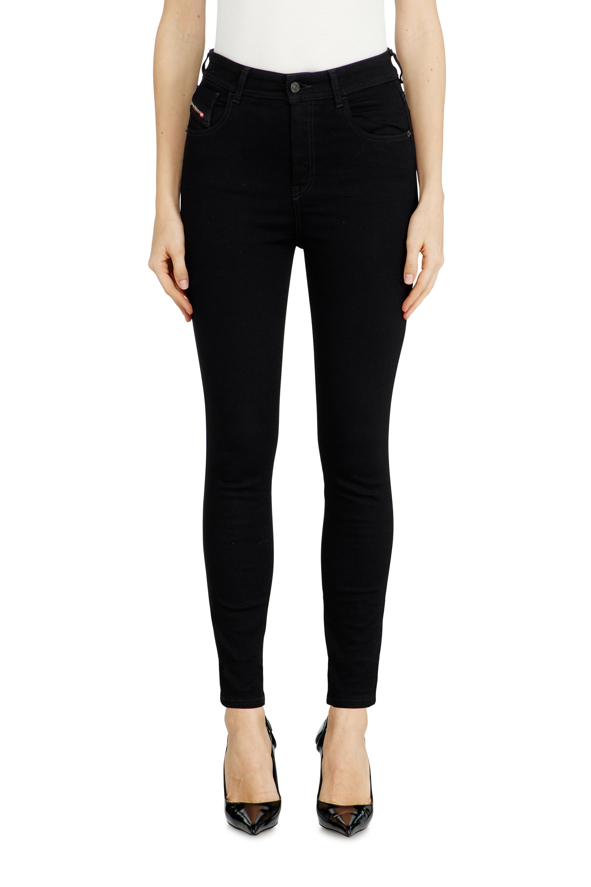 Diesel - Woman's Skinny Jeans 1984 Slandy-High 069EF, Black/Dark grey - 1