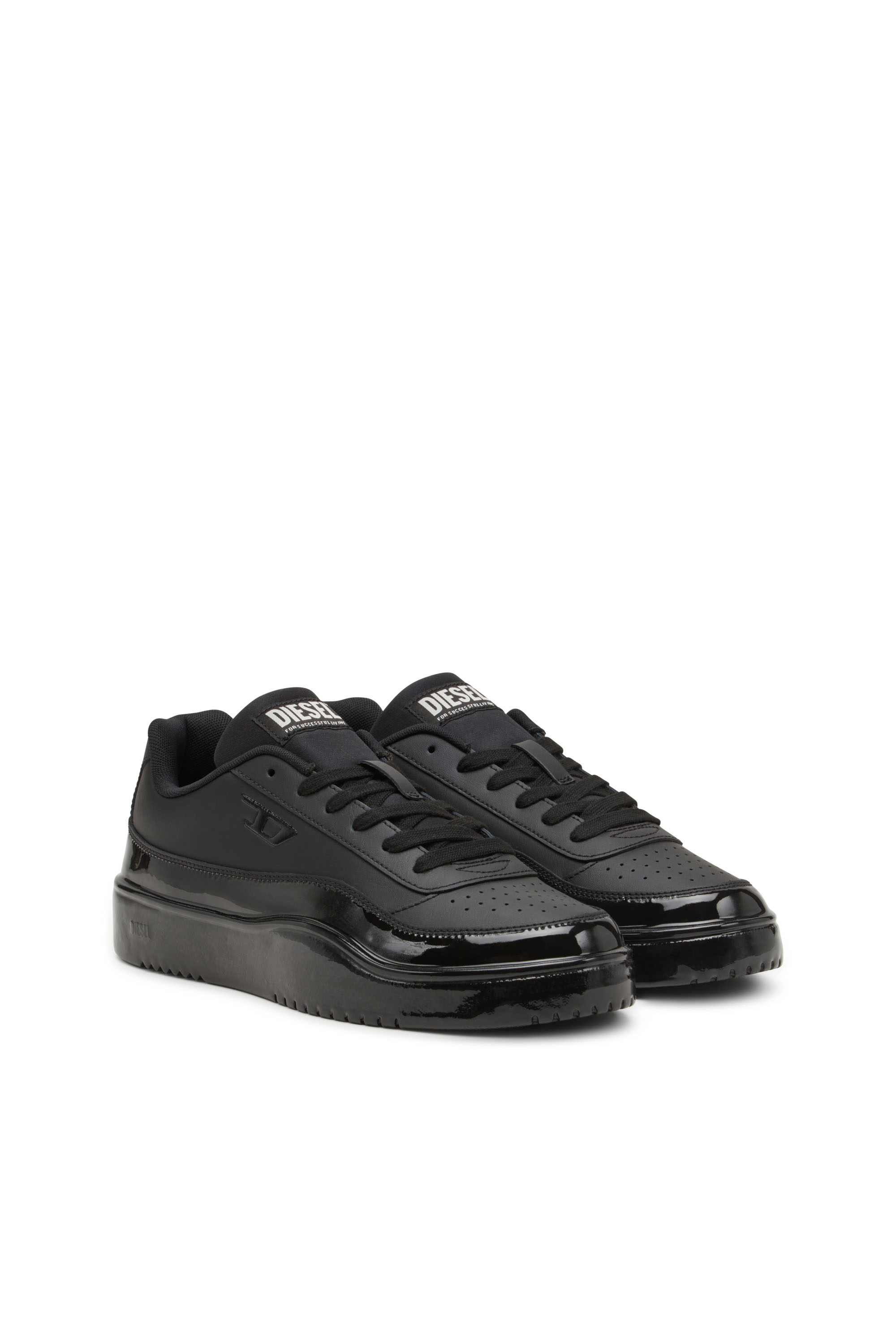 S-TRACKER-D LOW, Black Diesel - S-TRACKER-D LOW, Man's S-Tracker-D-Silicone-dipped leather sneakers in Black - 2