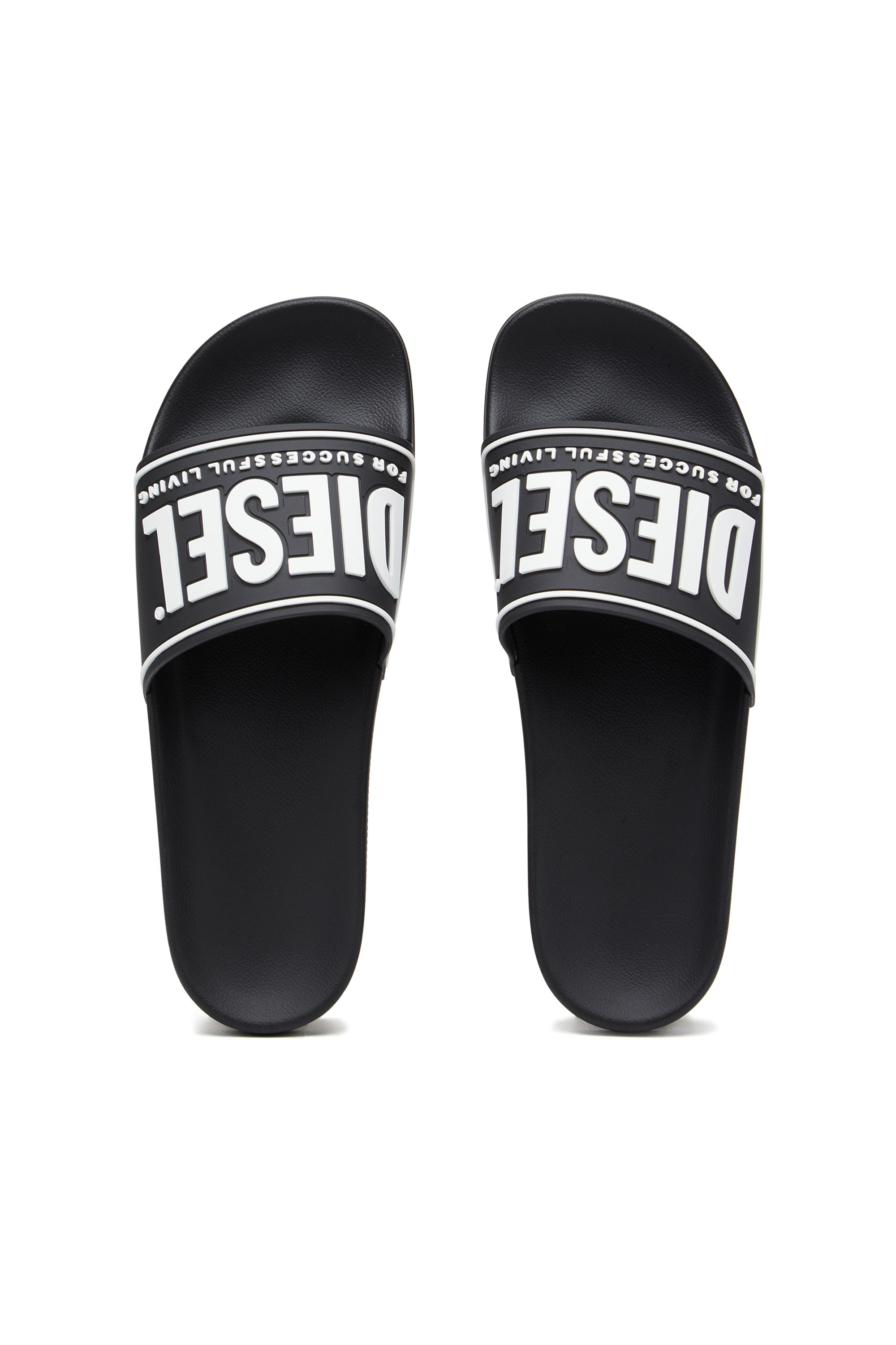SA-MAYEMI CC, Black/White Diesel - SA-MAYEMI CC, Man's Sa-Mayemi-Pool slides with 3D logo in Black/White - 4