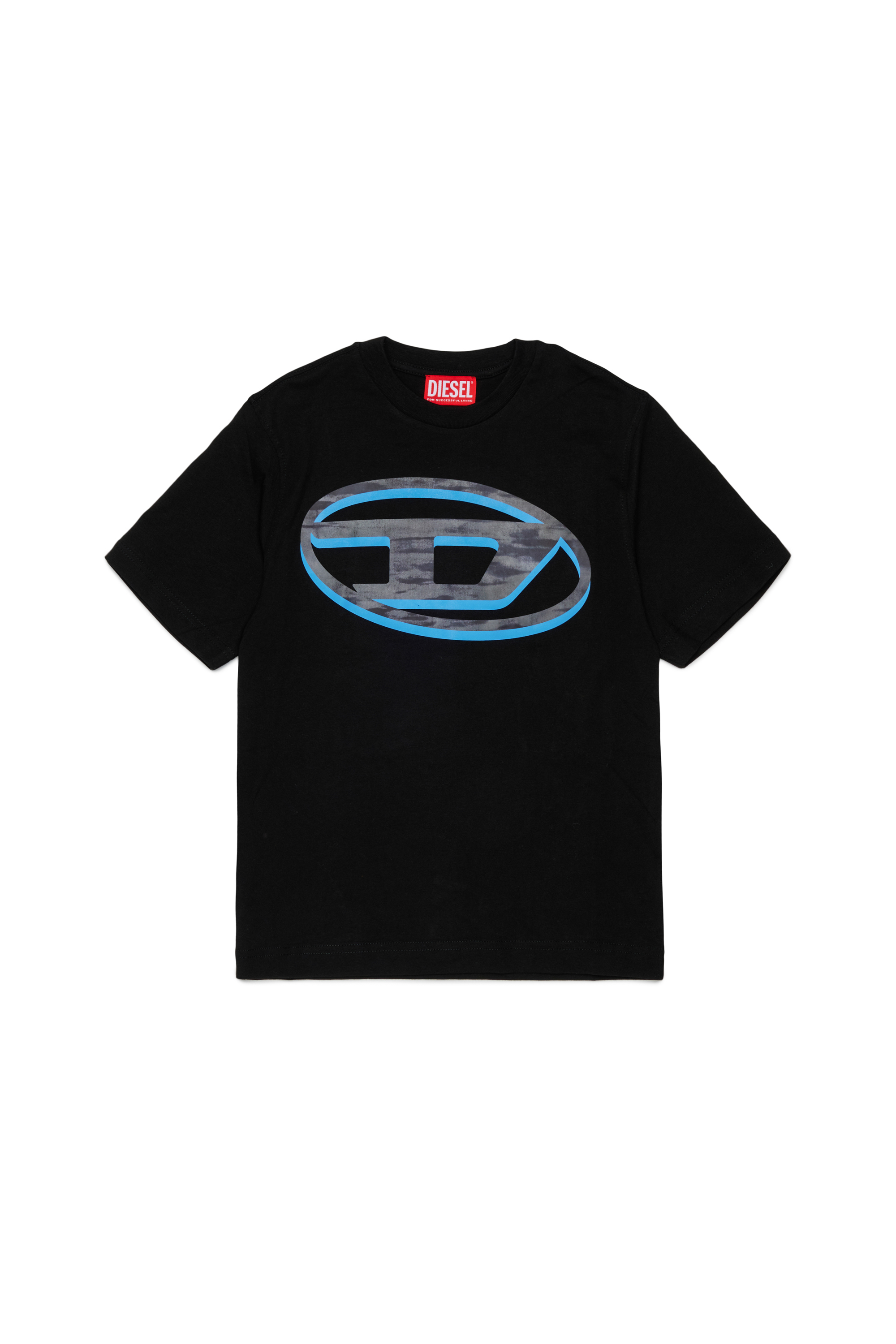Diesel - TVEL OVER, Man's T-shirt with two-tone Oval D print in Black - 1