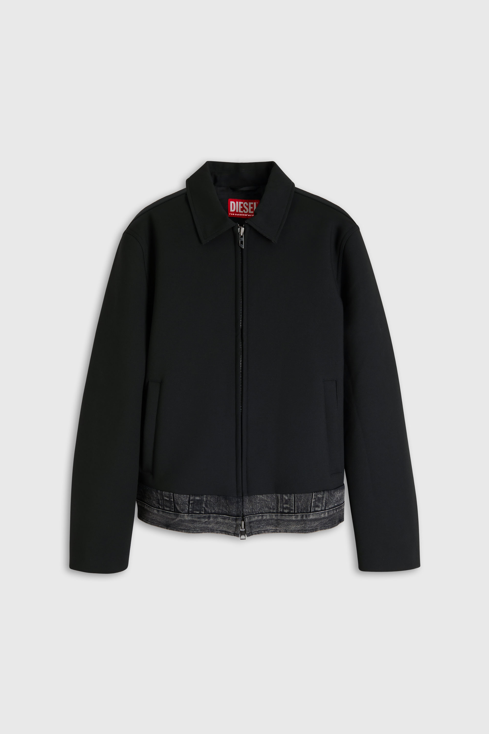 Diesel - J-RAJAM, Man's Coach jacket with denim section in Black - 2