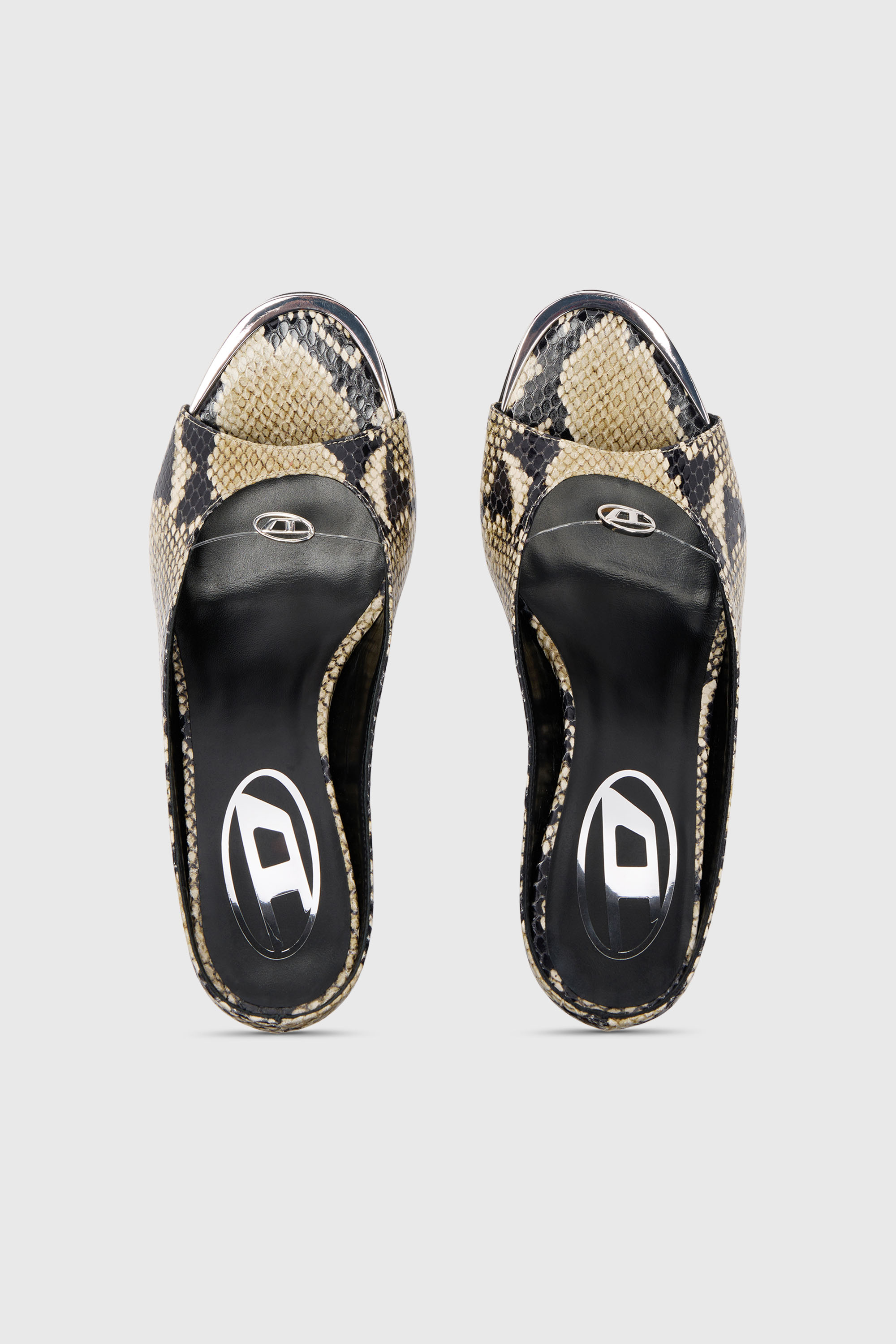 Diesel - D-DIAM'S SA 90, Woman's D-Diam's-High leather mule with floating Oval D in Multicolor - 4