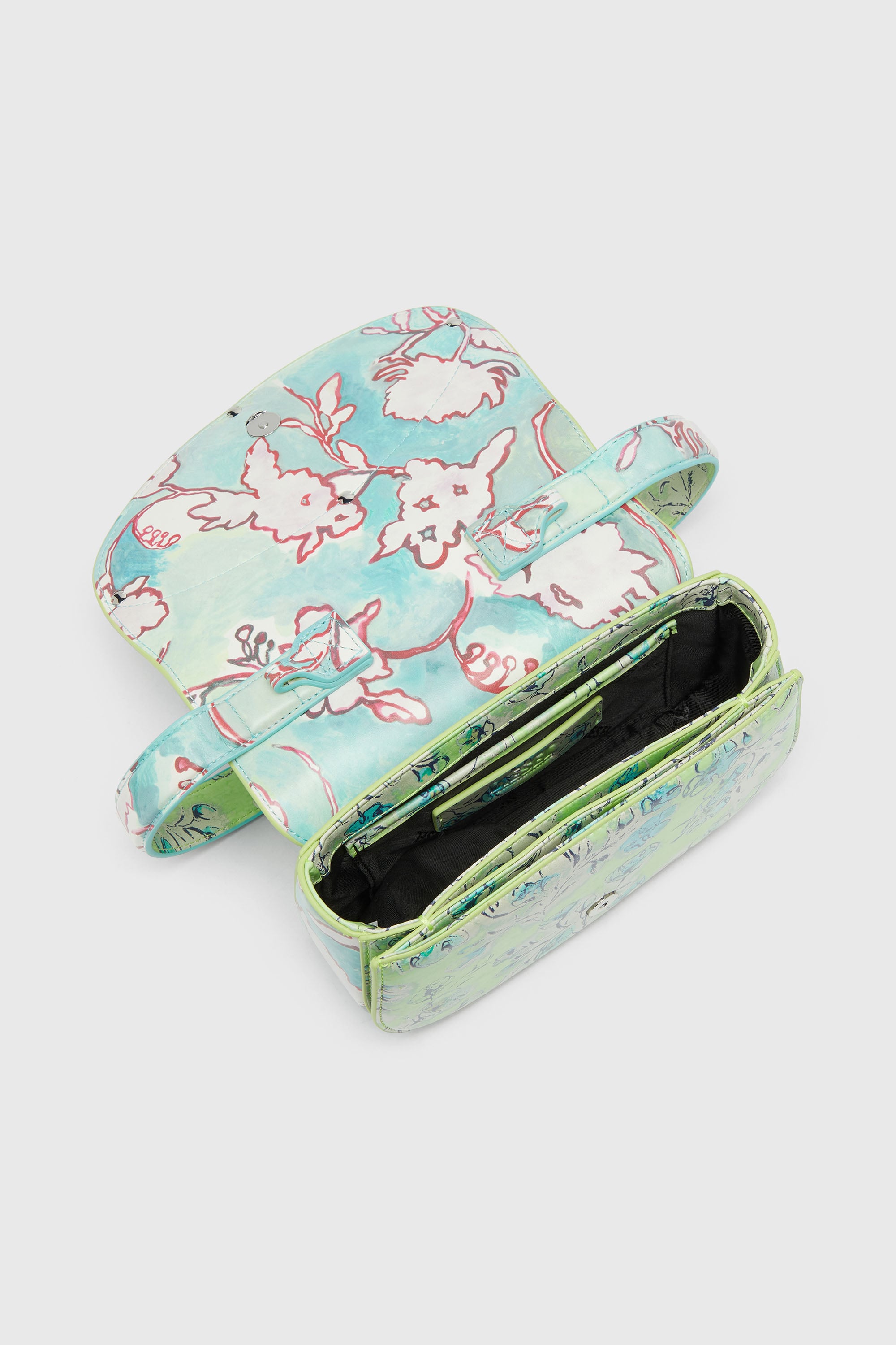 Diesel - 1DR, Woman's 1DR-Iconic shoulder bag with floral print in Green - 5