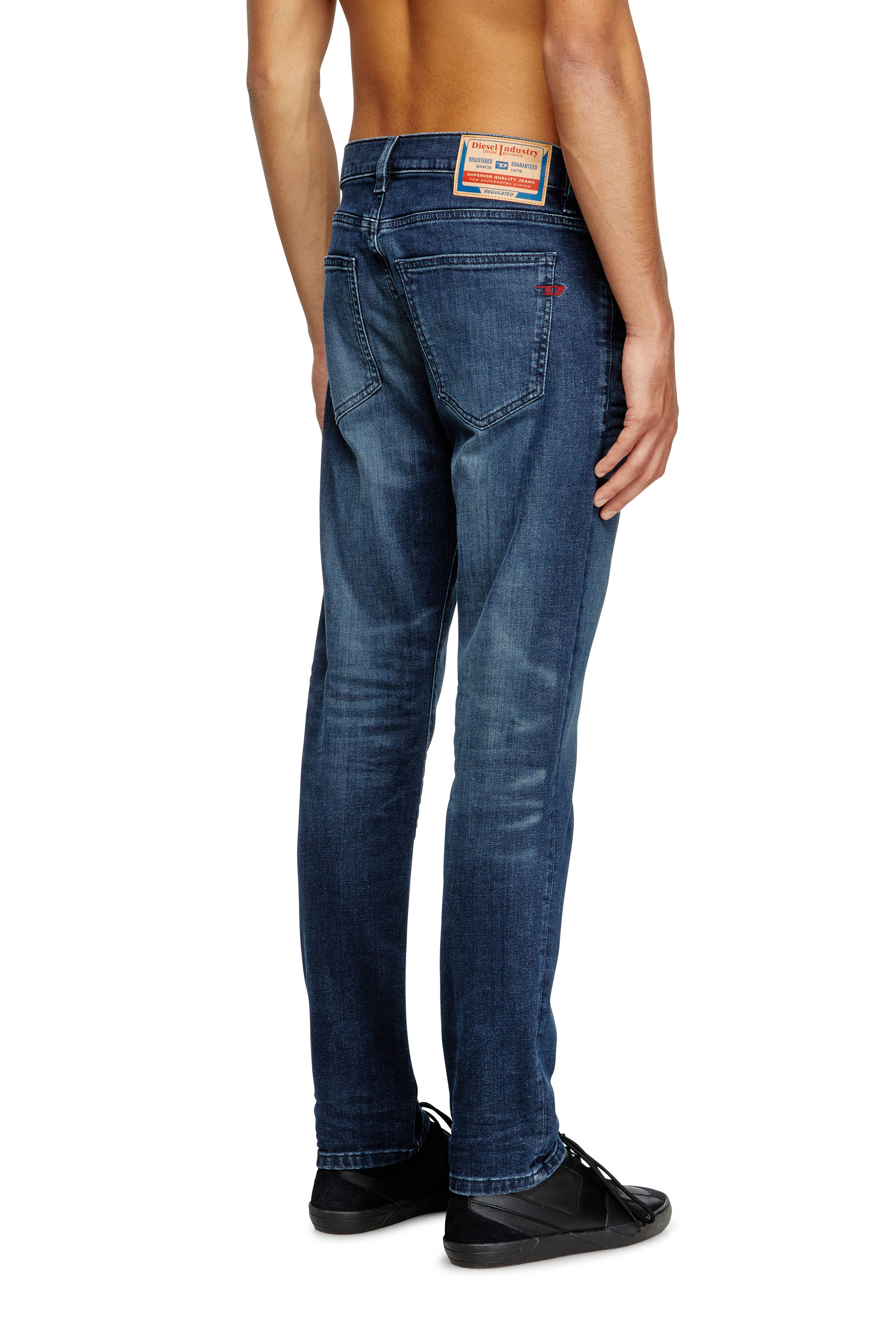 Slim Jeans 2019 D-Strukt 0GRDJ, Dark Blue Diesel - Man's Slim Jeans 2019 D-Strukt 0GRDJ, Dark Blue - 4