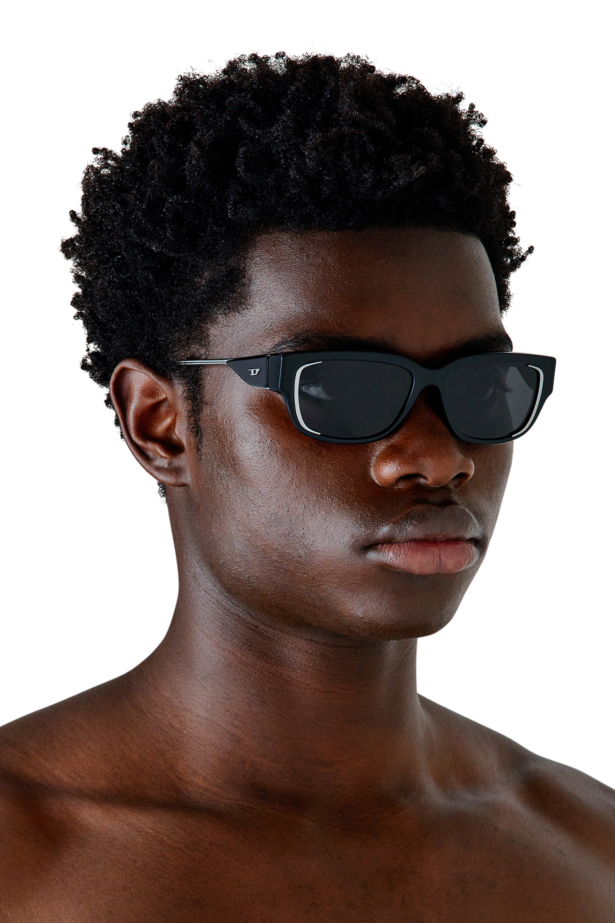 Diesel - 0DL2002 SIZE 56, Unisex's Rectangle sunglasses in Black/Silver - 4