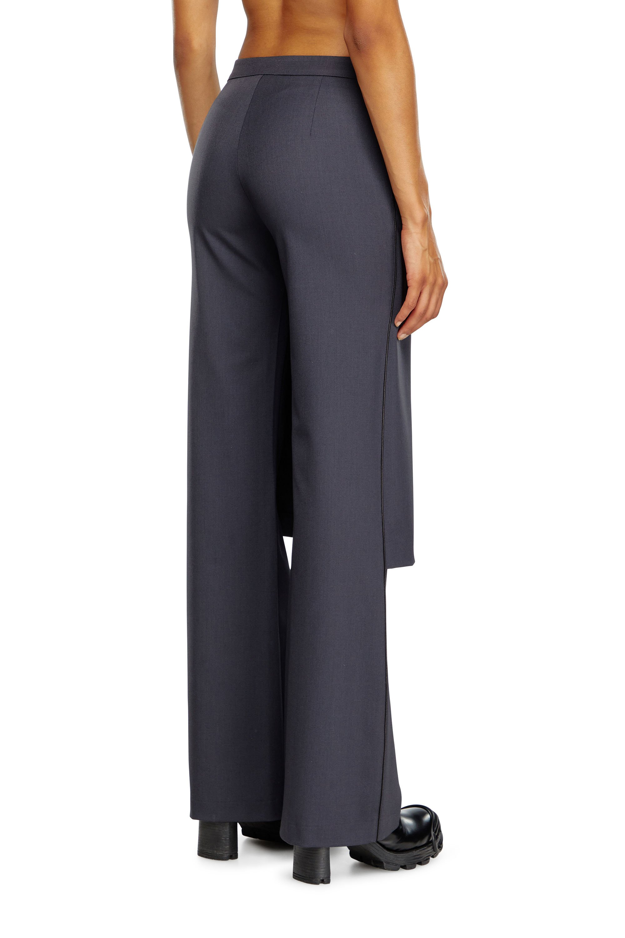 Diesel - P-EARL, Woman Hybrid skirt-pants in wool blend in Grey - Image 3