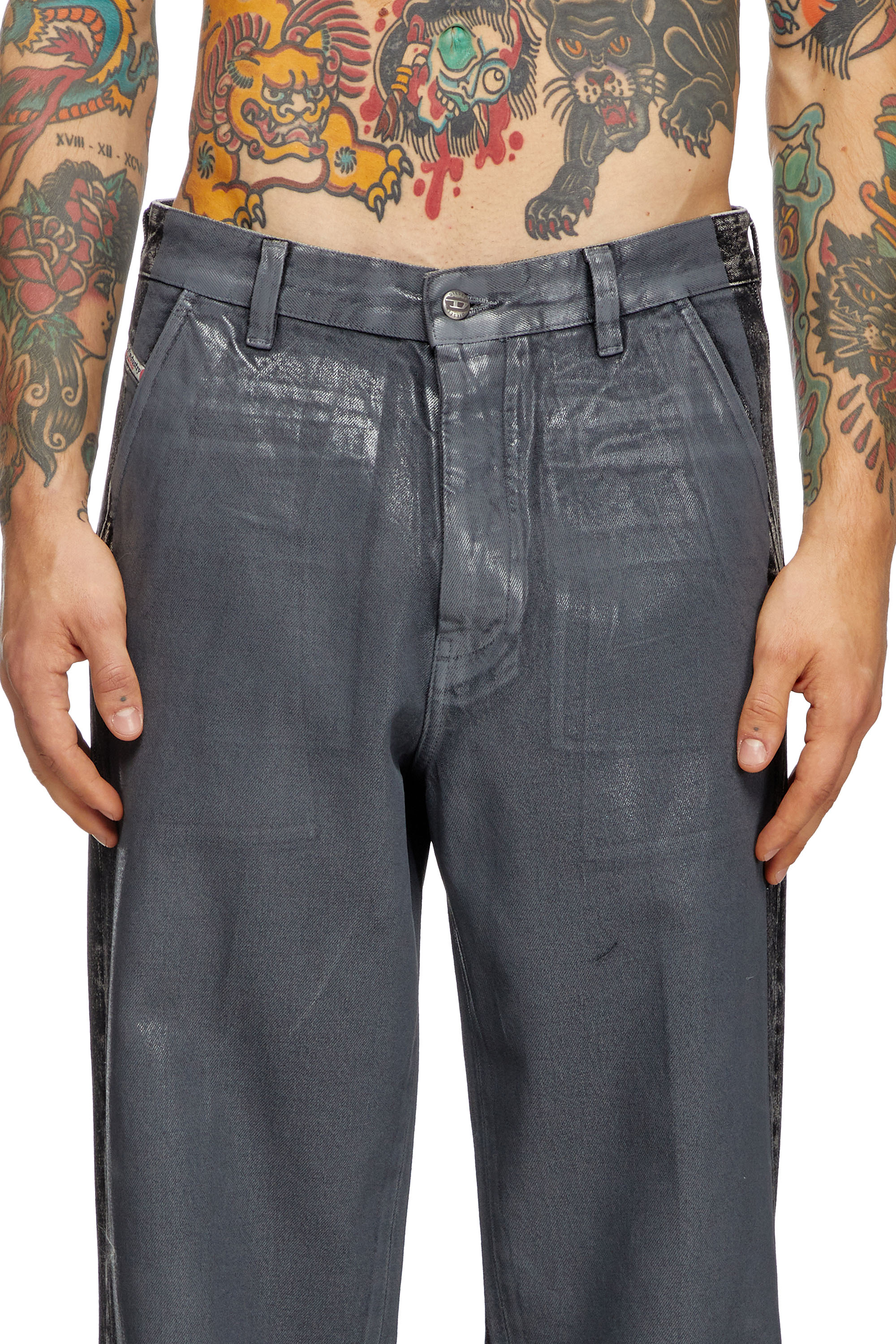 Diesel - Man Straight Jeans D-Phant-chino 007AP, Grey - Image 4