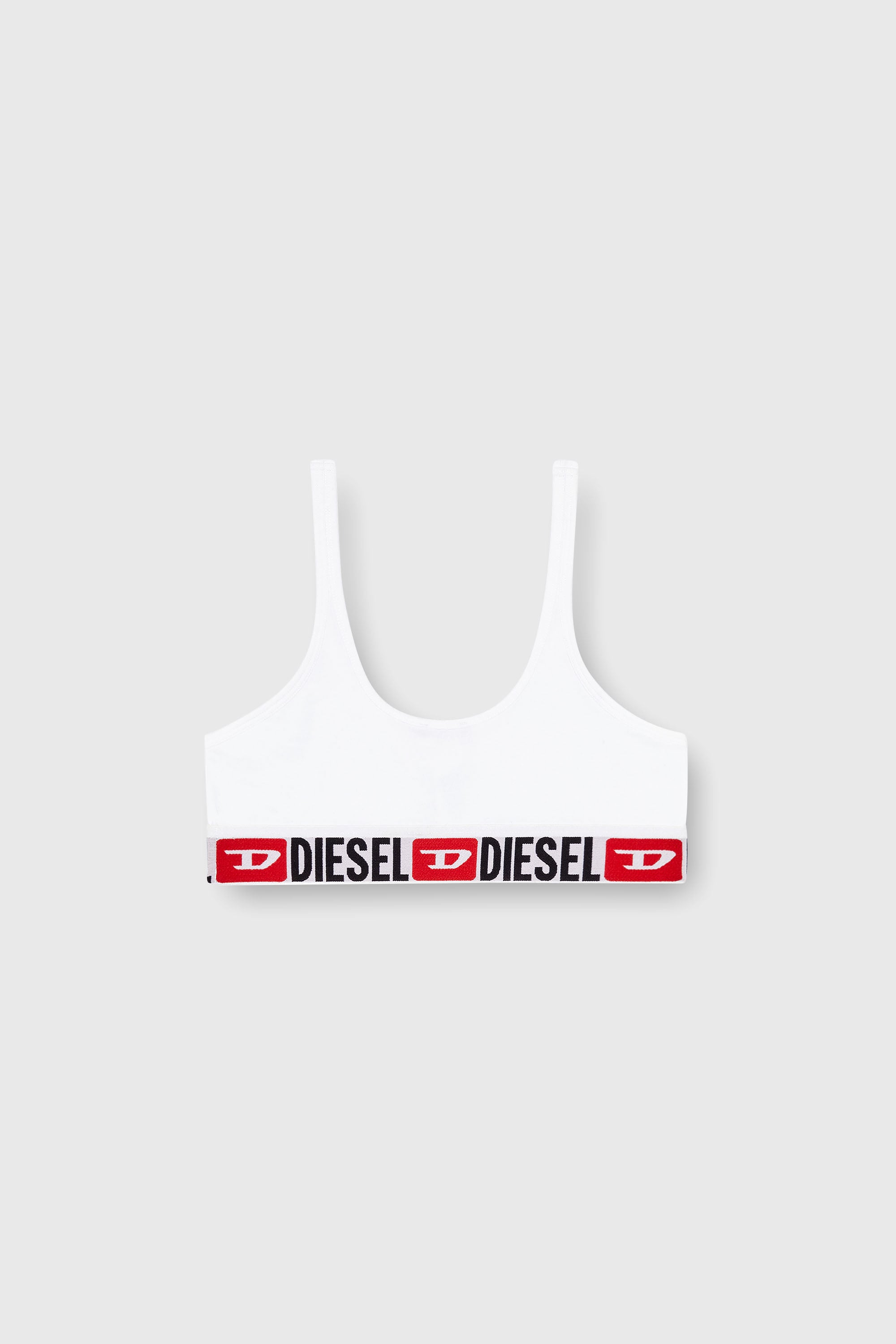 Diesel - UFSB-ORIBA, Woman's Cotton bralette with logo in White - 2