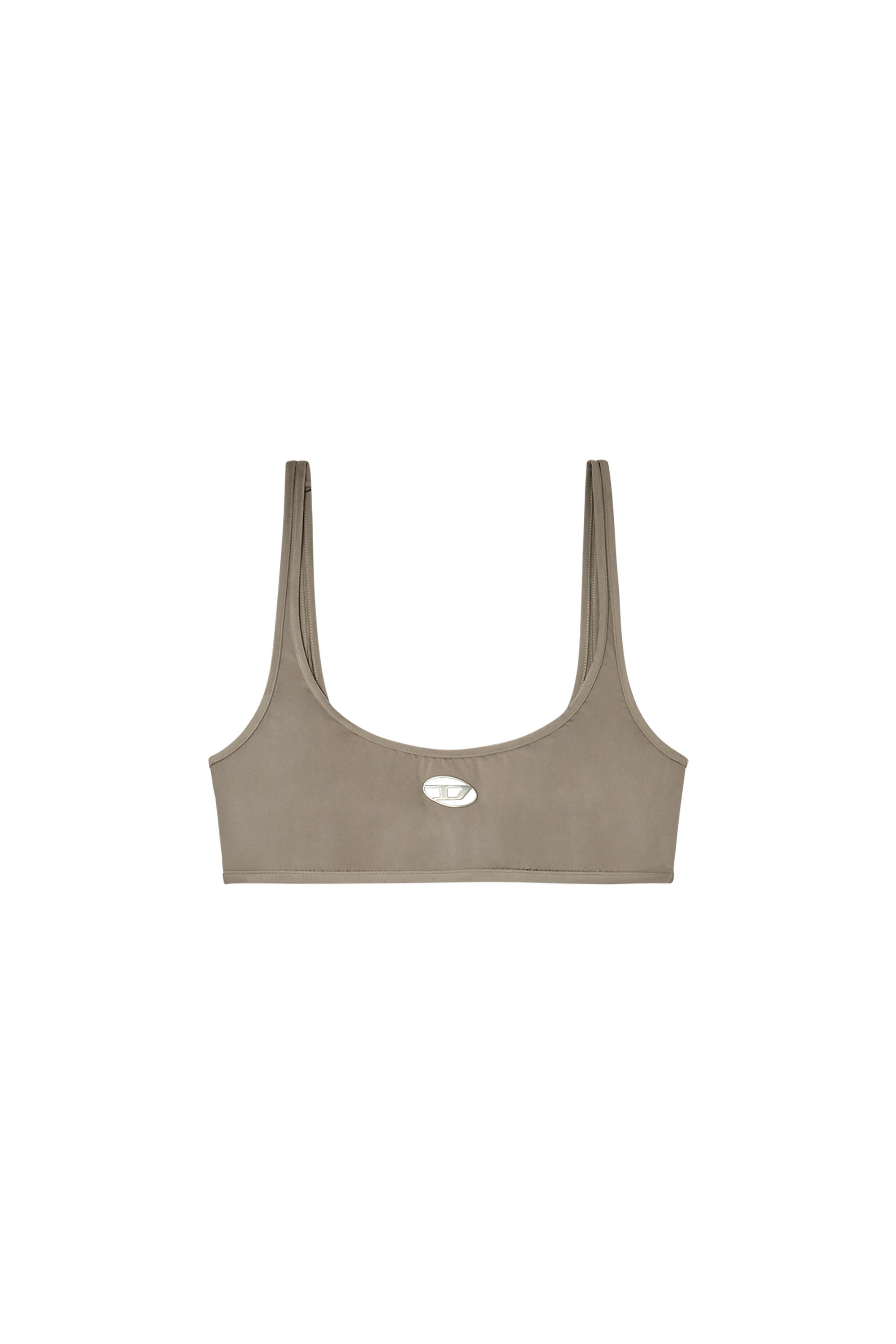 Diesel - KELSI-UTLT, Woman's Microfibre bralette with cut-out logo in Brown - 4