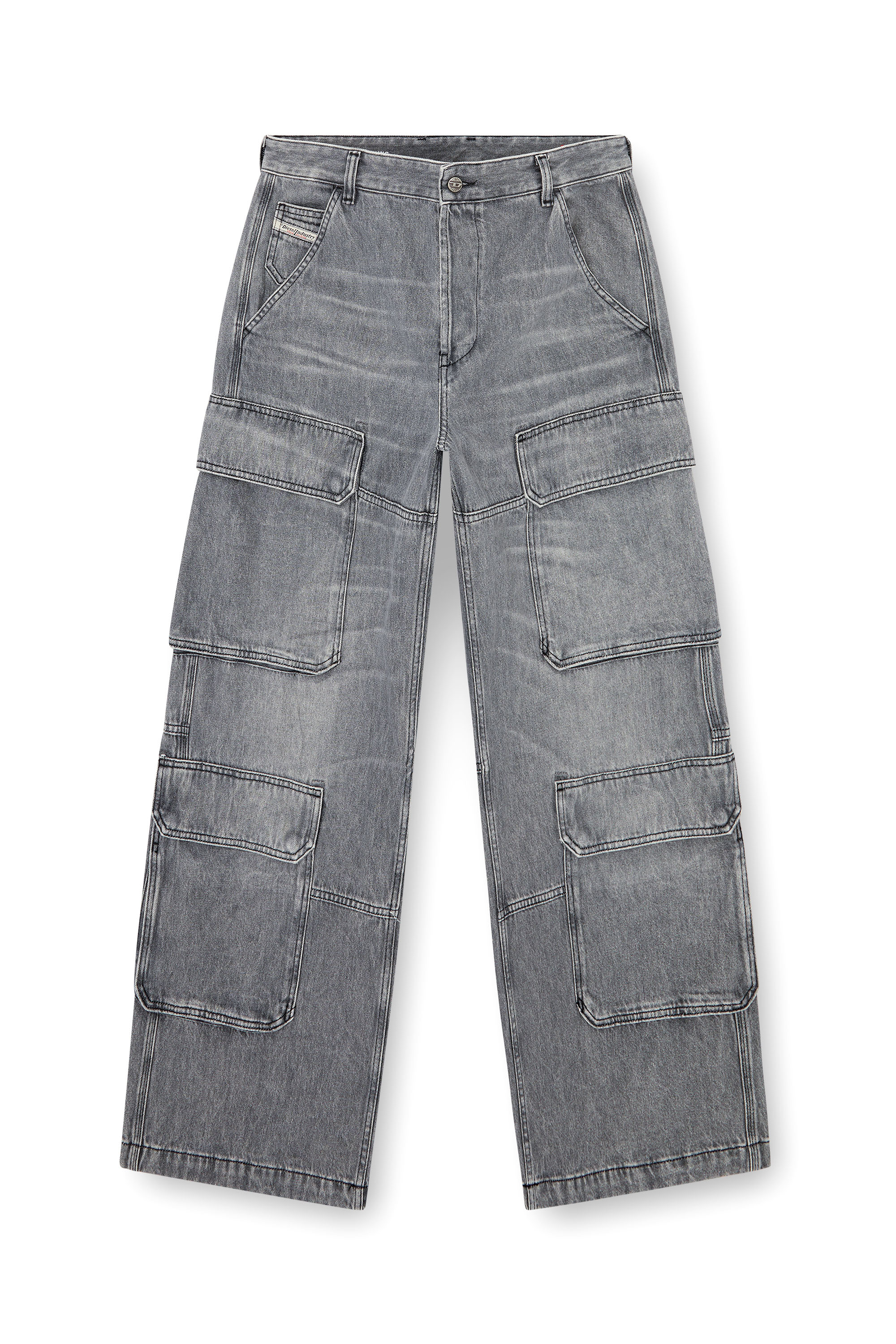 Relaxed Jeans D-Touch 0DCBE, Light Grey Diesel - Man's Relaxed Jeans D-Touch 0DCBE, Light Grey - 2