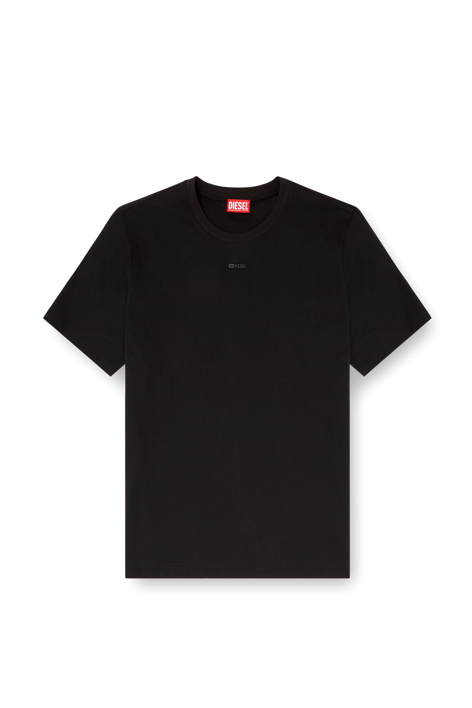 Diesel - T-ADJUST-V6, Man's T-shirt with micro metal logo in Black - 2