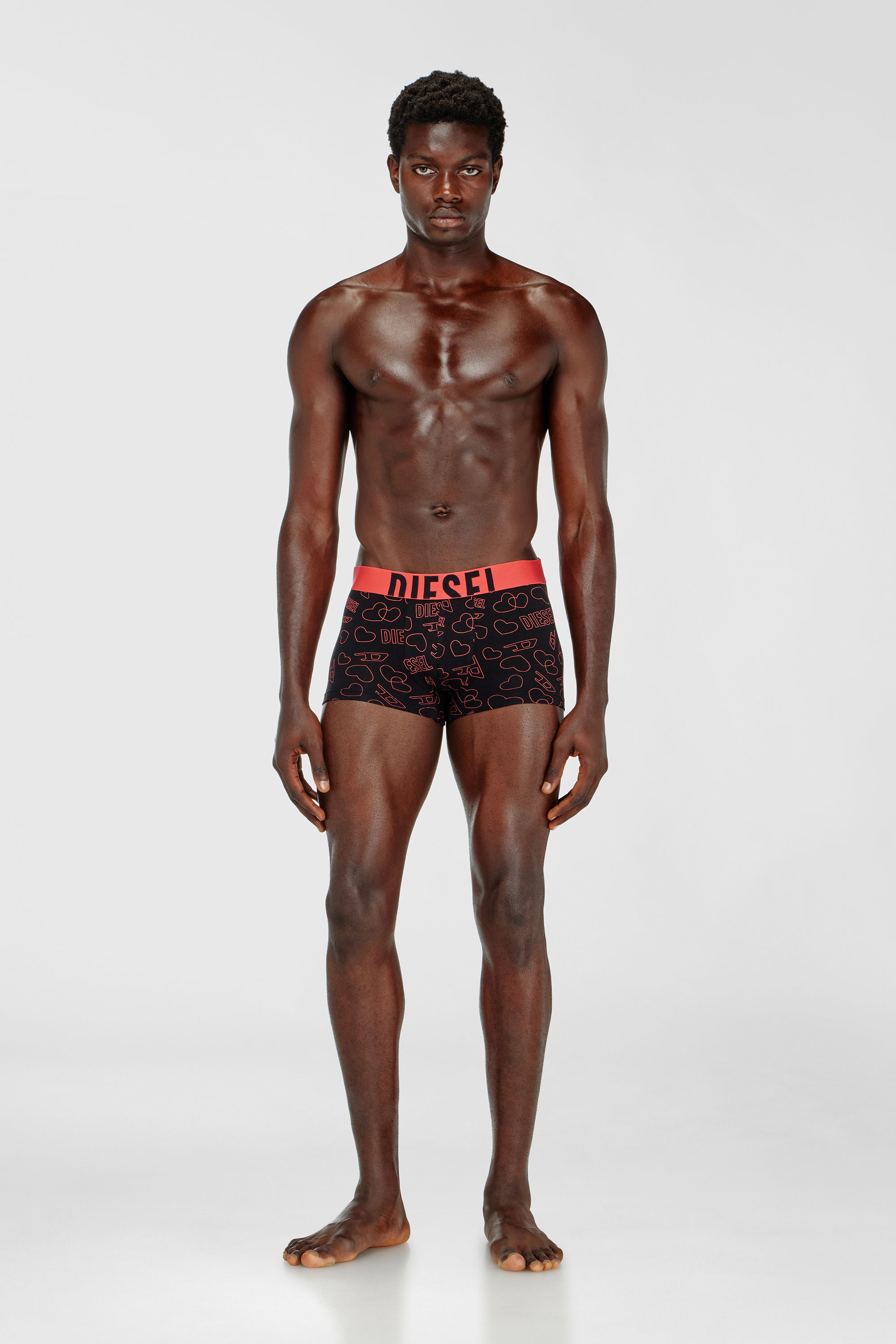 Diesel - DAMIEN-GFT-3PACK, Man's Three-pack boxer briefs with heart print in Pink/Black - 2