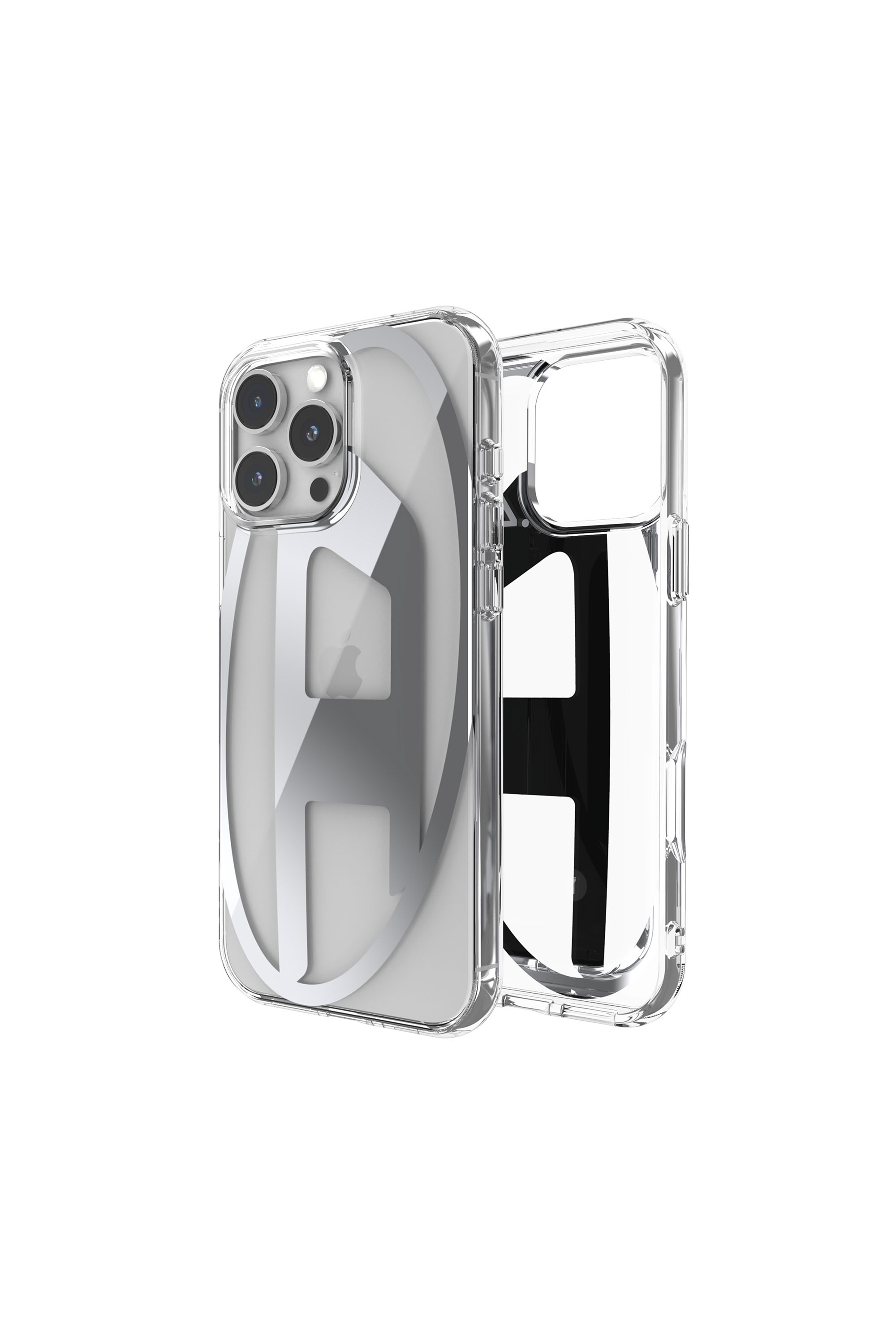 Diesel - 60142 AOP CASE, Unisex's Oval D Mirror Case for iP 16 Pro Max in Silver - 1