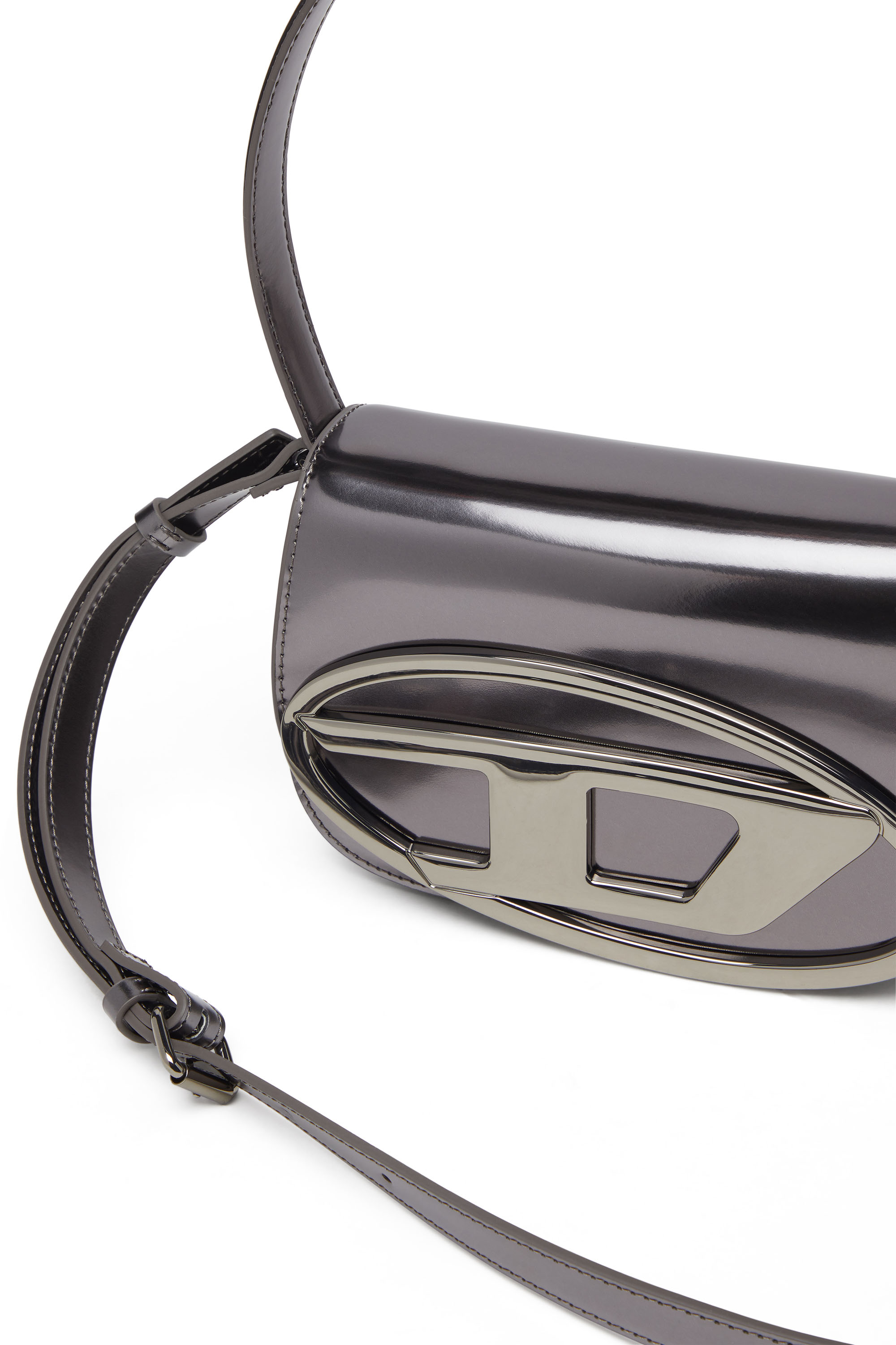 Diesel - 1DR, Woman's 1DR-Iconic shoulder bag in mirrored leather in Grey - 5