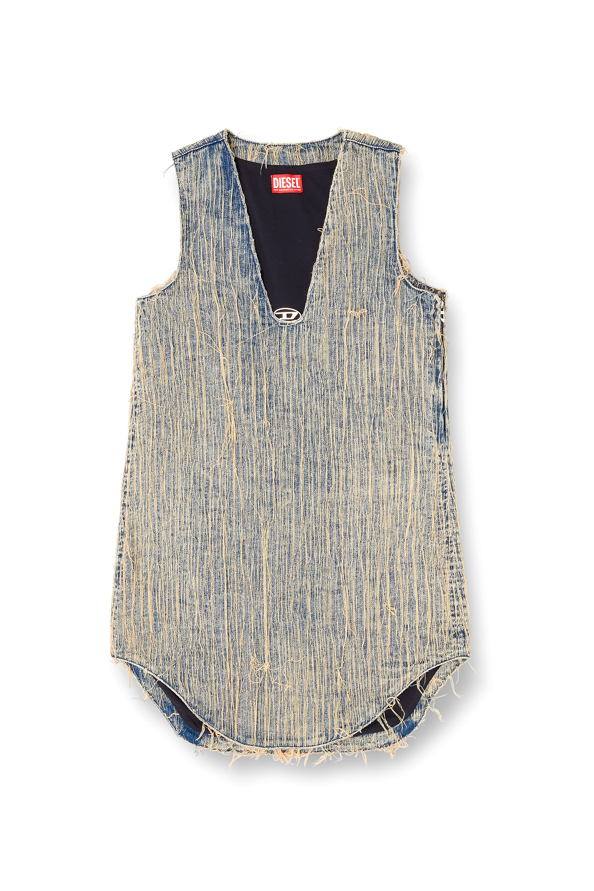 Diesel - DE-LARIS-DRESS-S2, Woman's Distressed effect denim dress in Medium blue - 3