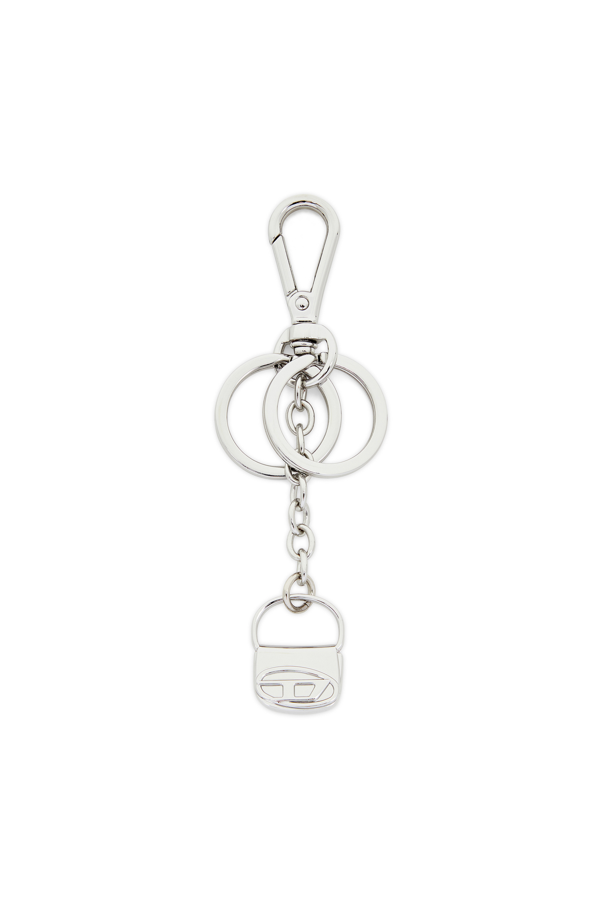 Diesel - 1DR-KEYRING CHARM, Woman's Metal keyring with 1DR bag charm in Silver - 1