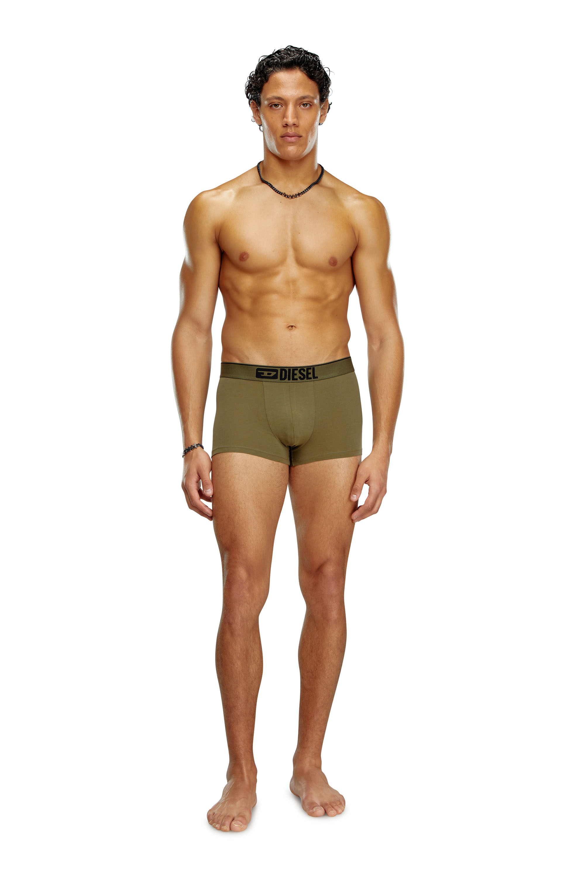 Diesel - UMBX-DAMIENTHREEPACK, Man 3-pack boxer briefs plain and camo in Green - Image 4