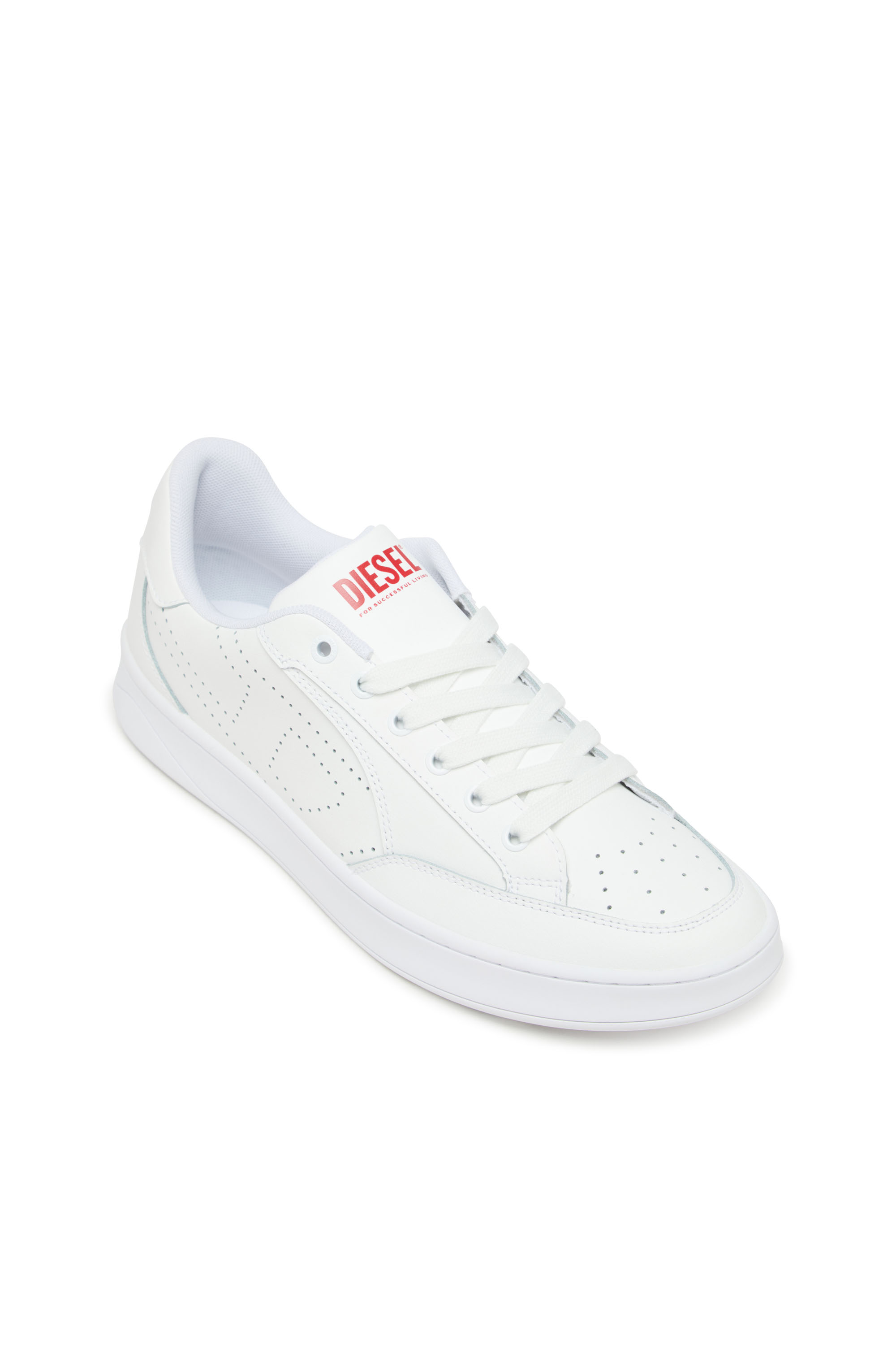 Diesel - S-DAKOTA LOW W, Woman's S-Dakota-Leather sneakers with perforated logo in White - 6