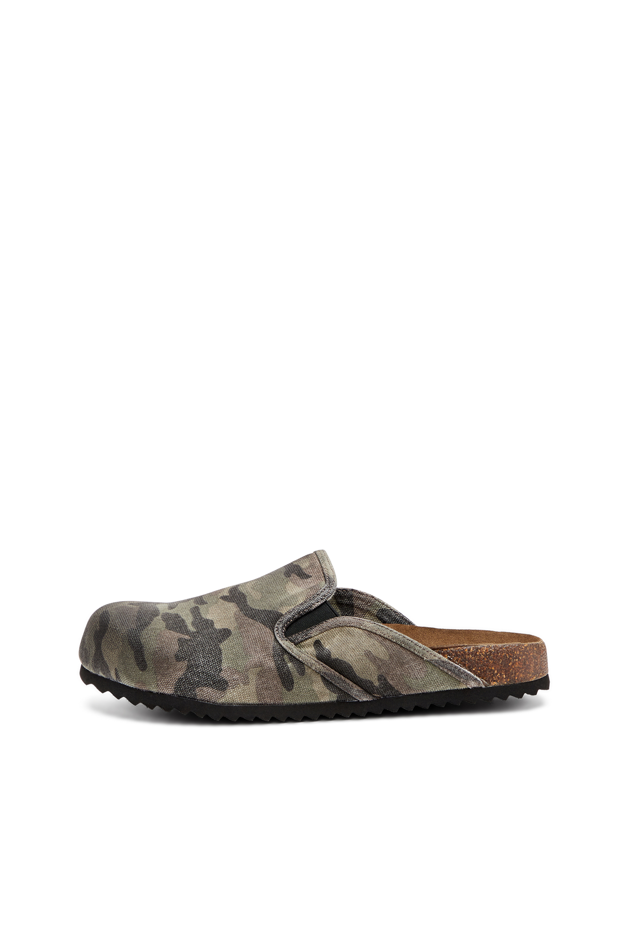 Diesel - D-WOODSTOCK SLIP-ON, Man's D-Woodstock-Camo-canvas mules in Military Green - 7