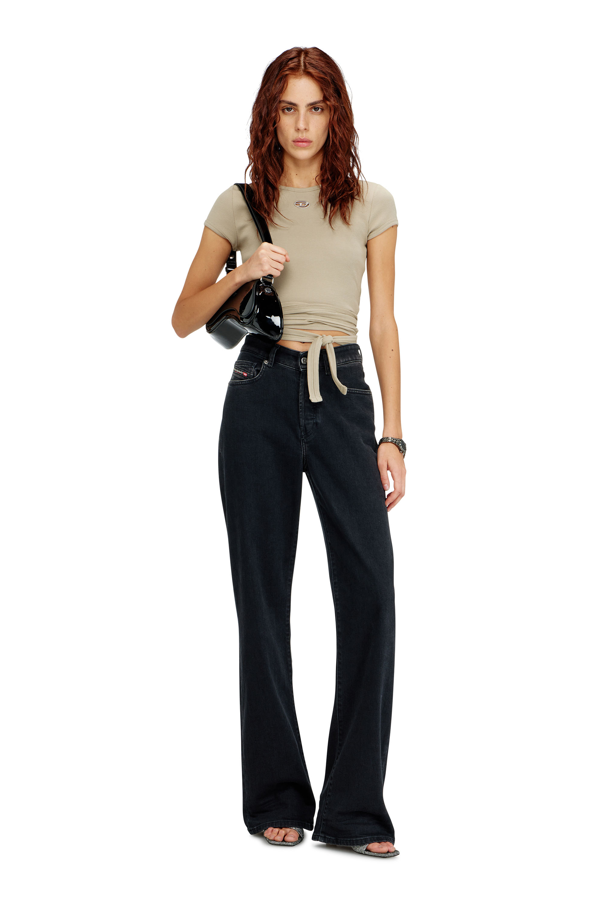 Diesel - T-BUNNY-TAIL-S1, Woman's Ribbed top with wrap-around laces in null - 2