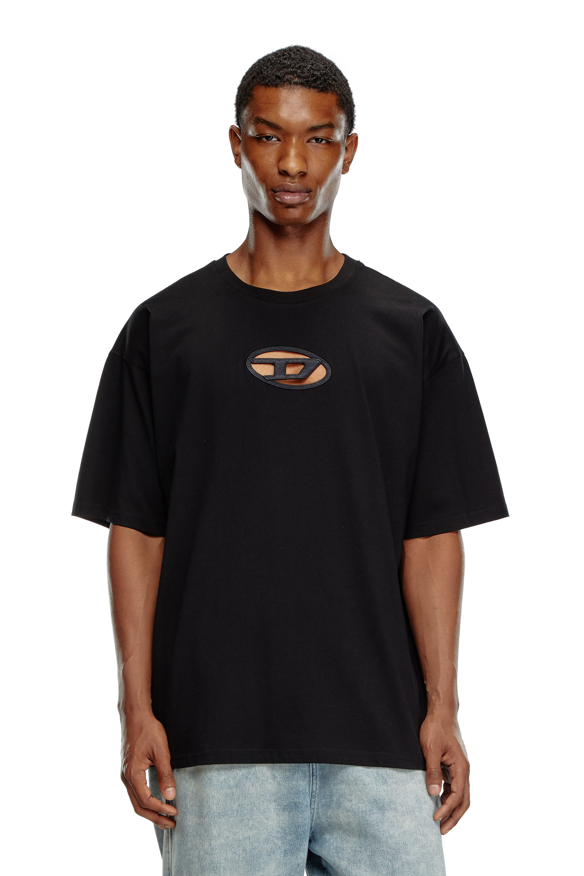 Diesel - T-BOXT-OD, Unisex T-shirt with embroidered Oval D in Black - Image 2