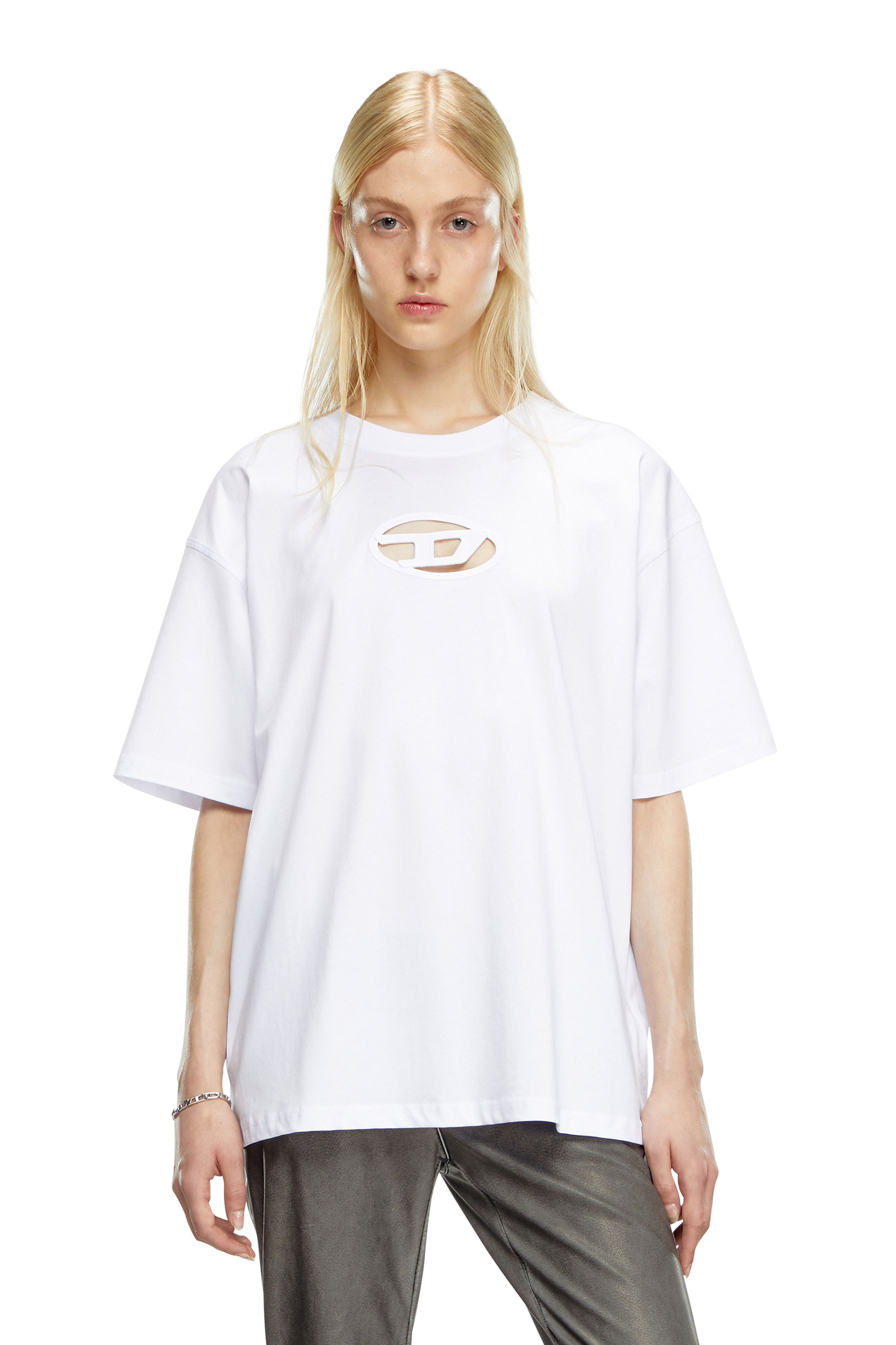 Diesel - T-BOXT-OD, Unisex T-shirt with embroidered Oval D in White - Image 4