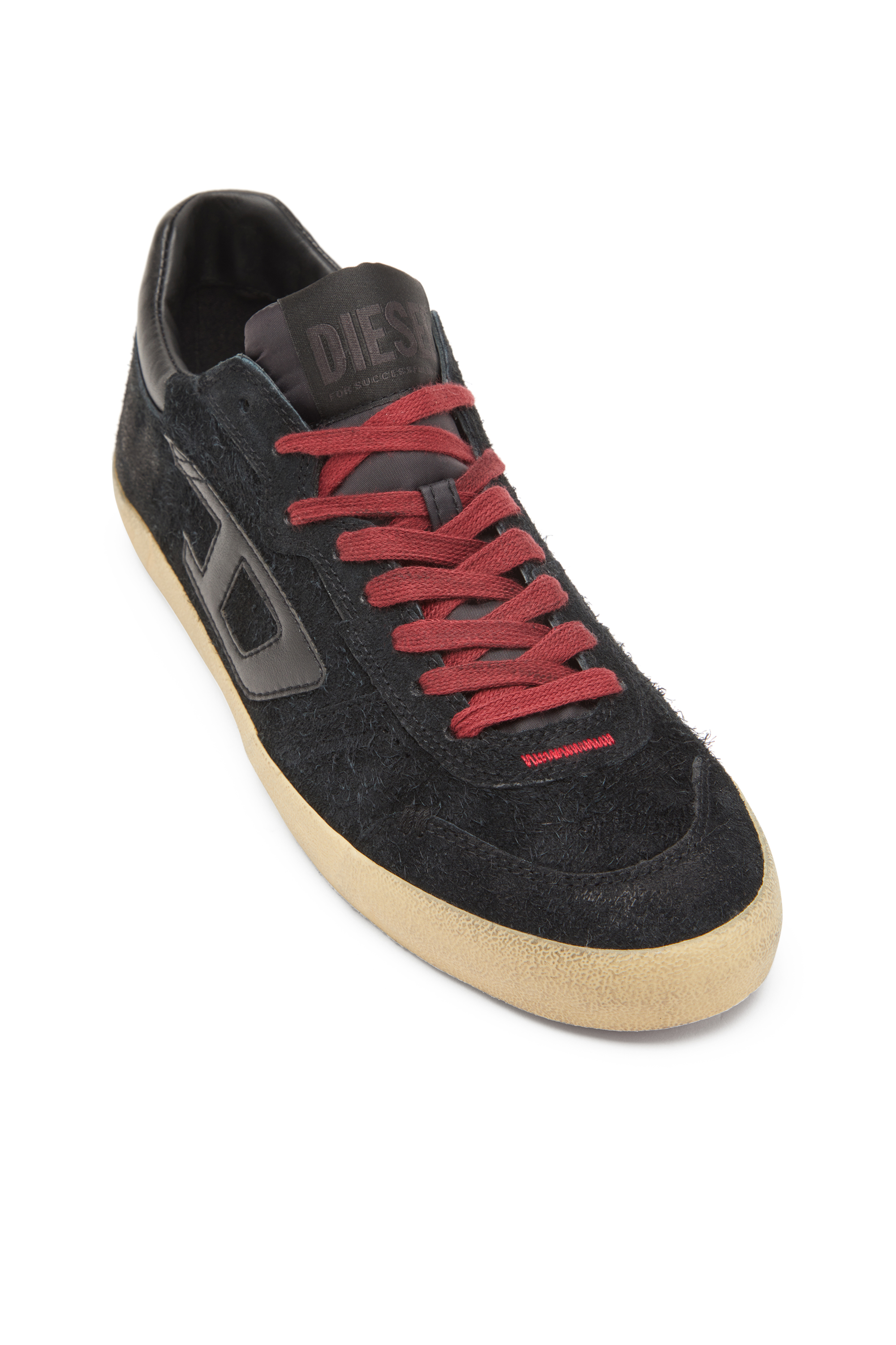 Diesel - S-LEROJI LOW, Man's S-Leroji-Distressed sneakers in hairy suede in Black - 6