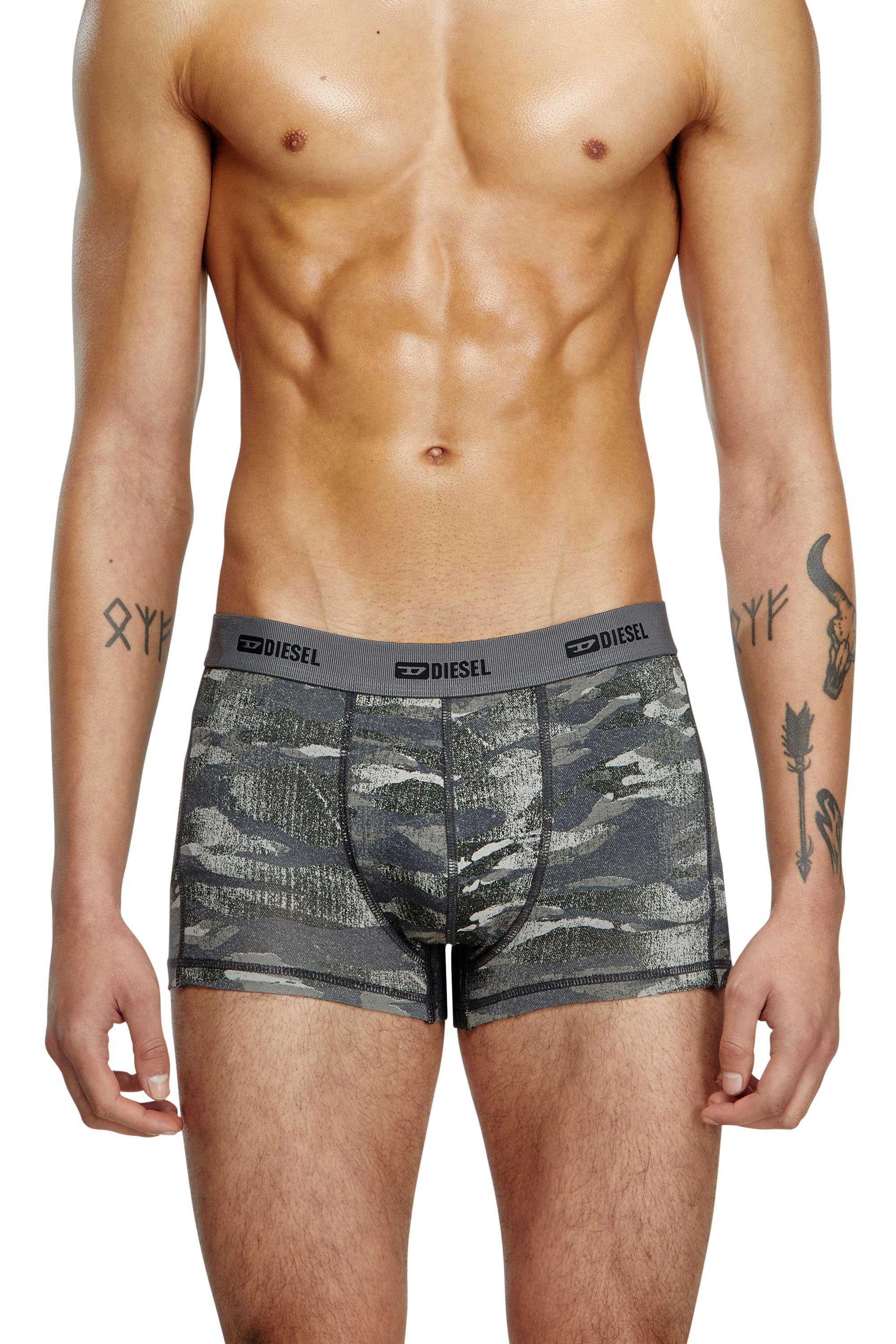 Diesel - DAMIEN-UTLT-3PACK, Man's 3-pack of boxer briefs plain and camo in Black/Grey - 2